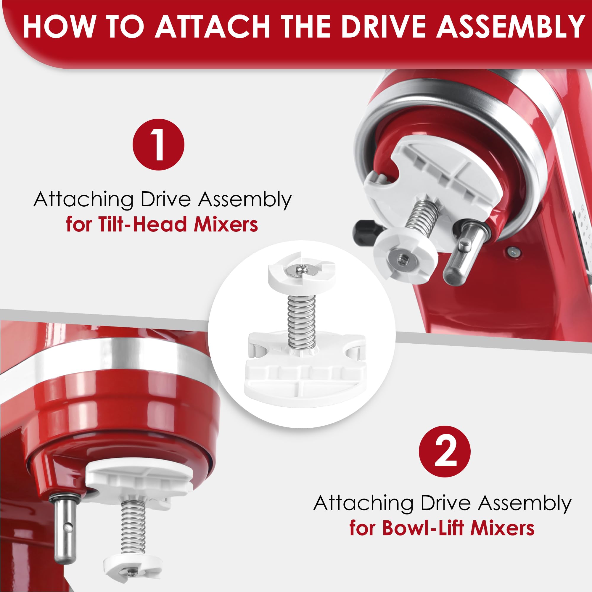 Ice Cream Maker Attachment For Kitchenaid Mixers, Fits Kitchenaid 4.5/5Qt & 6Qt Stand Mixers, Frozen Ice Cream & Sorbet Gelato M