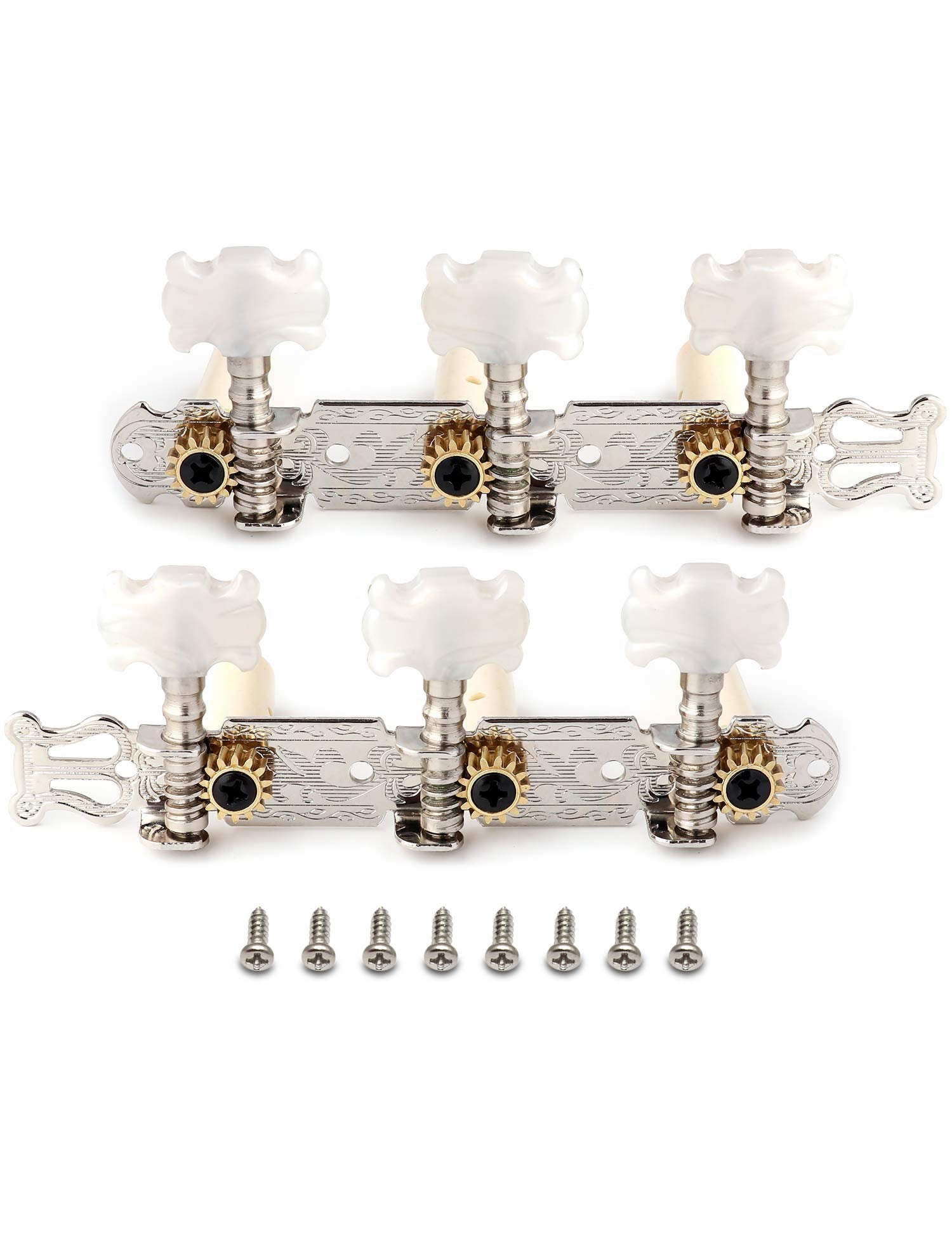 Metallor Guitar Tuning Pegs Machine Heads Tuning Keys Tuners For Classical Guitar Single Hole 3L 3R Chrome. (G311)