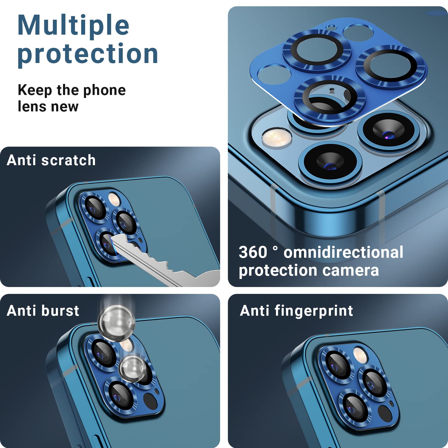 Korecase 2 Pack Camera Protector Compatible With Iphone 12 Pro Max Whole Piece 9H Tempered Glass Anti Scratch Dust Strong Adhesi