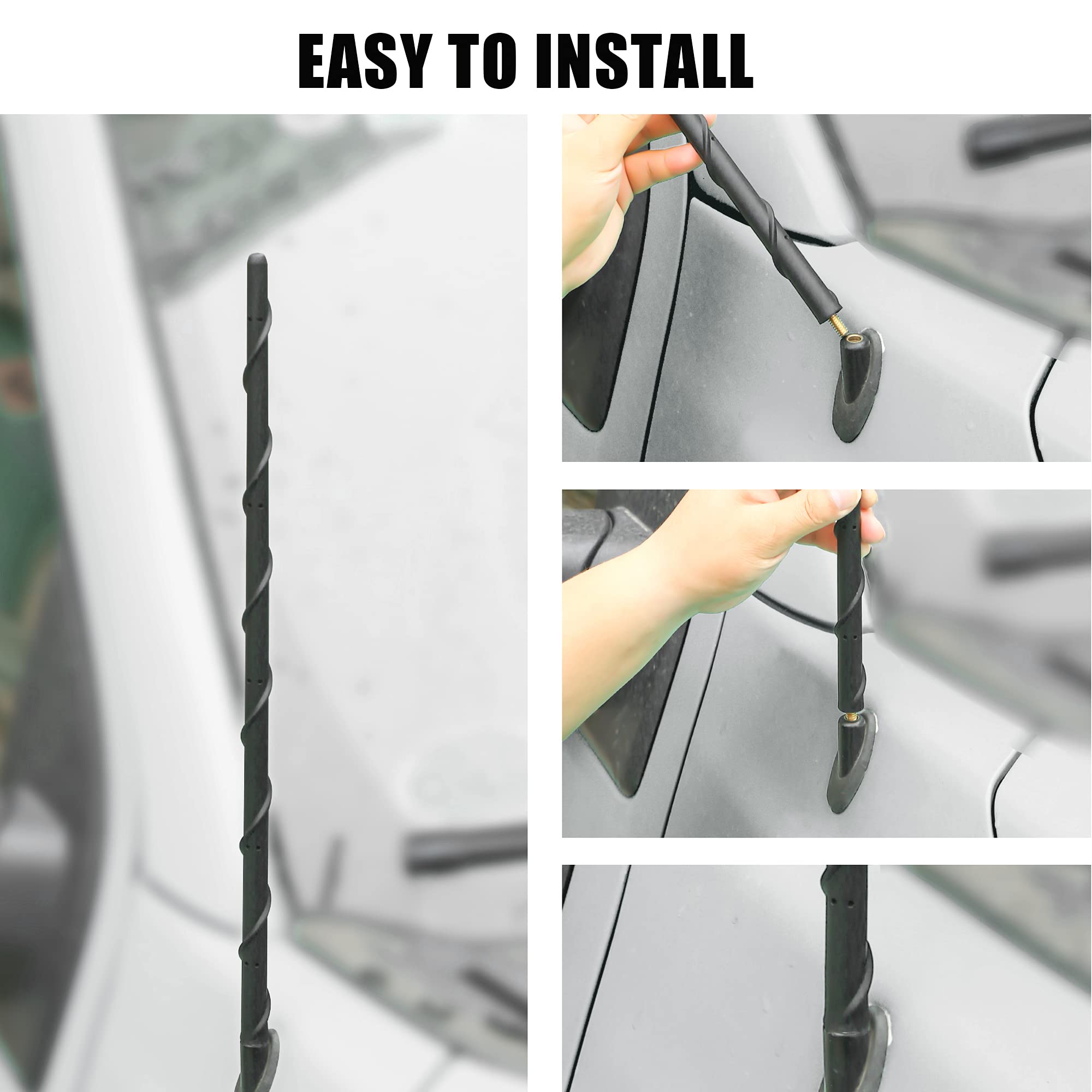 Ksaauto Antenna Fits For Dodge Ram 1500 2500 3500 2009 2024,16 Inches Flexible Rubber Antenna Replacement, Spiral Antenna Design