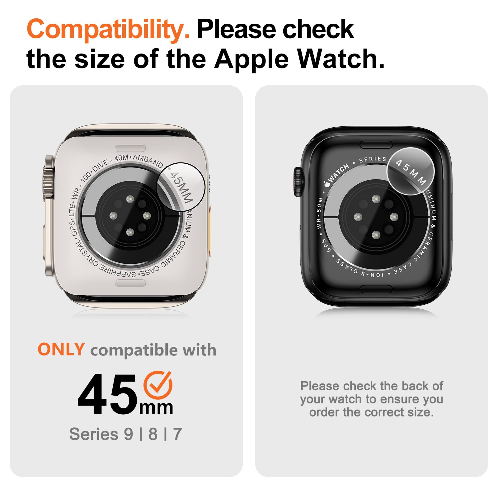 Amband 3 In 1 Metal Case Compatible With Apple Watch Series 9/8/7 45Mm, W1 Rugged Bumper Protector [Turning Into Ultra 2/1 Upgra