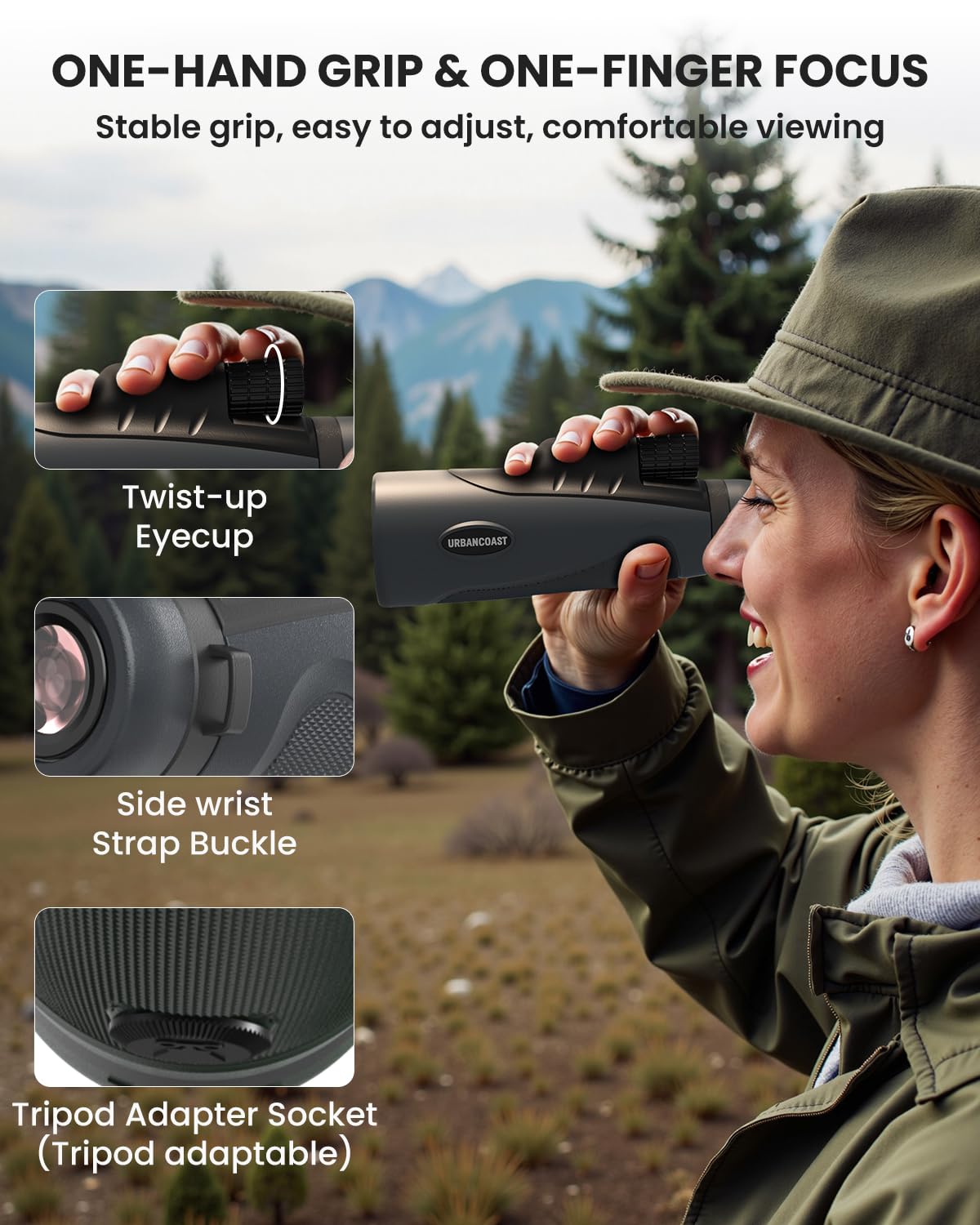 15X54 Monocular Telescope For Adults High Powered - Waterproof, Bak4 Prism, Fmc Lens, Compact Spotting Scope For Bird Watching,