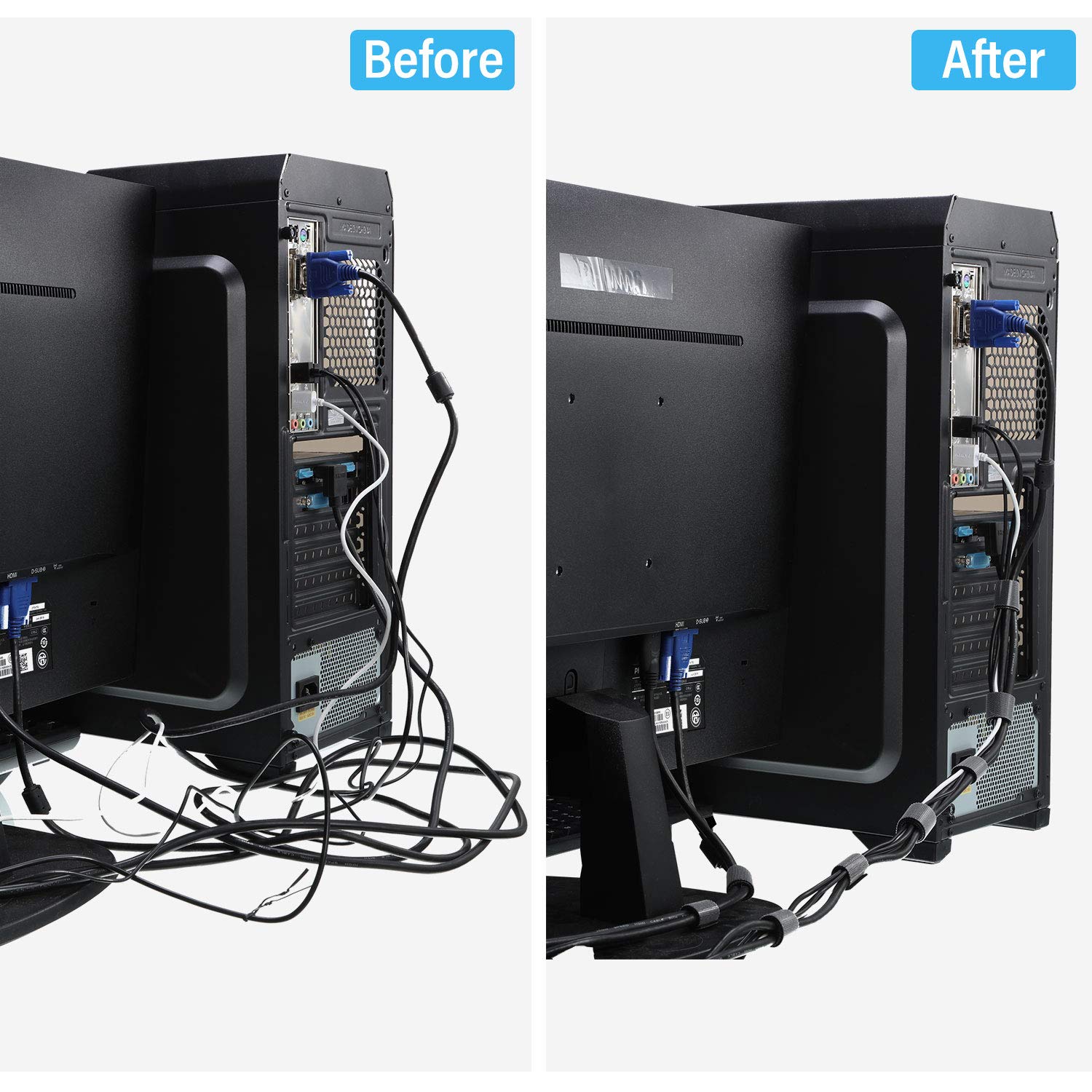 3 Rolls Fastening Tape Cable Ties Reusable Fastening Nylon Tape 1 Inch 1/2 Inch 3/4 Inch Double Side Hook Roll Hook And Loop Str