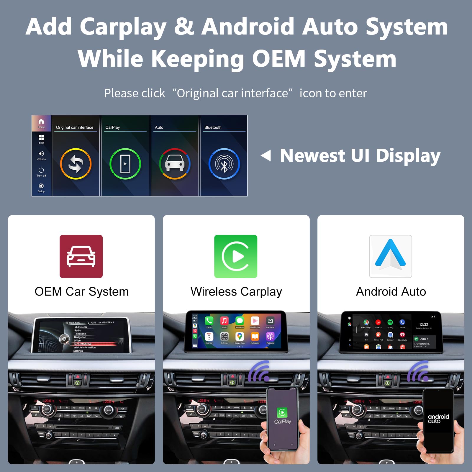Road Top 10.25 Inch Touchscreen Wireless Carplay Android Auto For Bmw X5 X6 Series F15/F16 2014 2016 Year With Nbt System, Car S