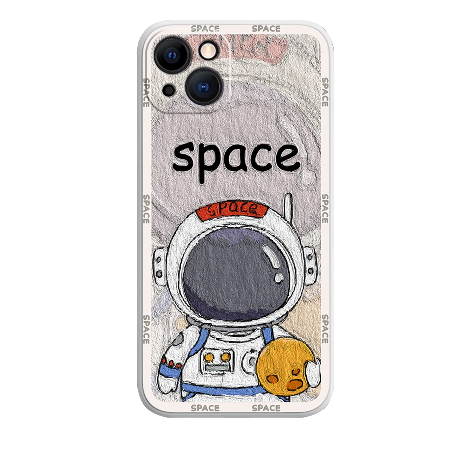 Yonds Queen For Iphone 12 Mini Cute Case, Cool Cartoon Astronaut Space Moon Planet Design Stylish Bumper Tpu Rubber Cover Protec