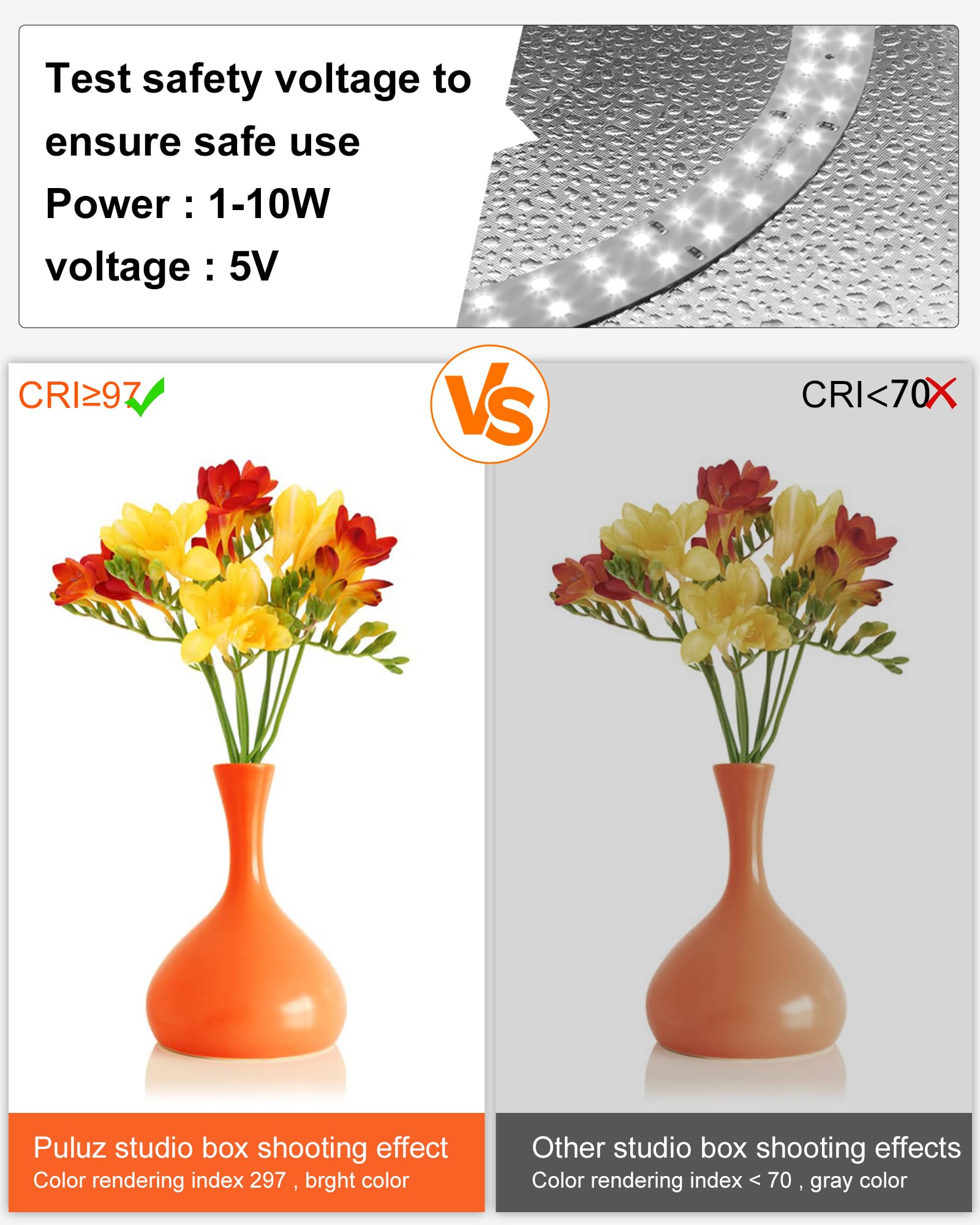 Puluz Foldable Photo Studio Light Box 30X30X30Cm Portable Mini Shooting Tent Kit With Led Ring Light, Cri97, 6 Color Backdrops &