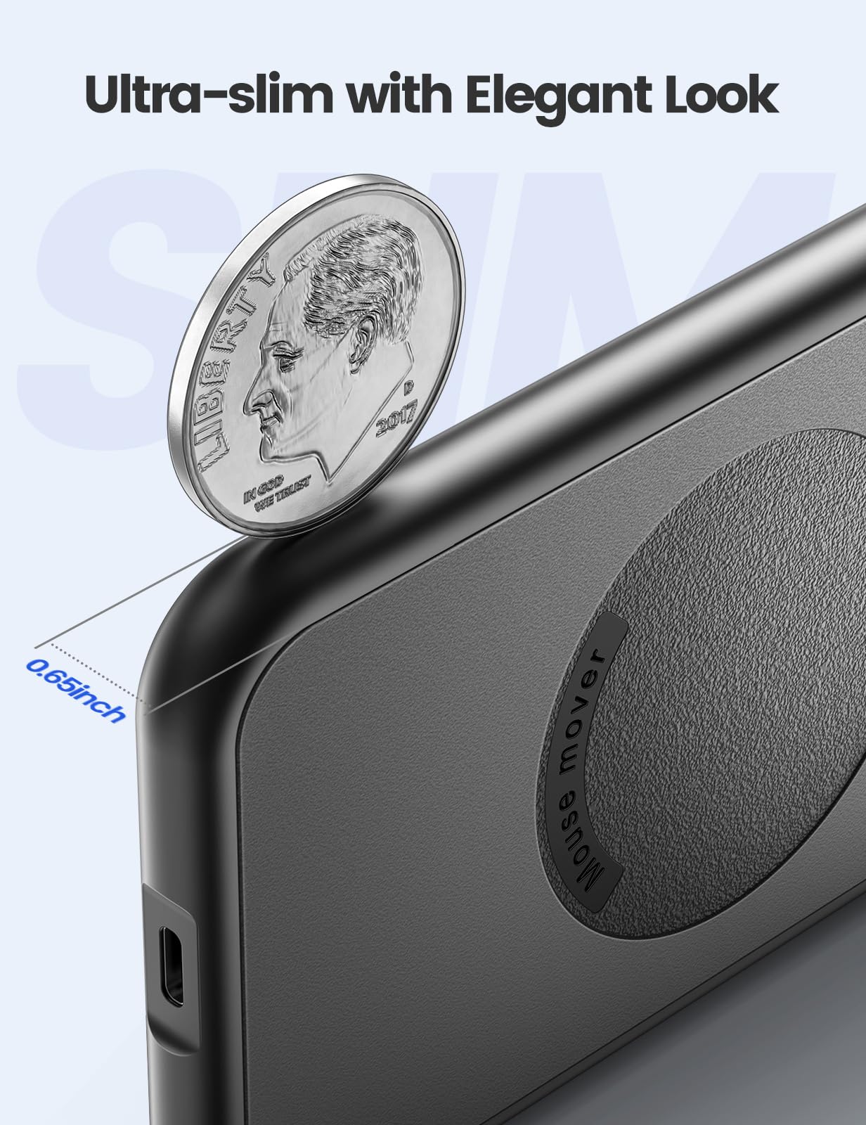 Eaxbux Ultra Slim Mouse Jiggler,100% Undetectable Mouse Mover Jiggler Device Shaker With Adjustable Spinning Time,Random Movemen