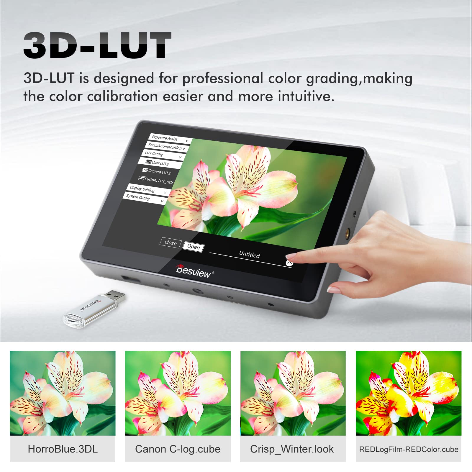 Desview R705 Camera Field Monitor, 7 Inch Touch Screen Field Monitor Full Hd 1920X1200Ips 4K Hdmi With 3D Lut Waveform Peaking F
