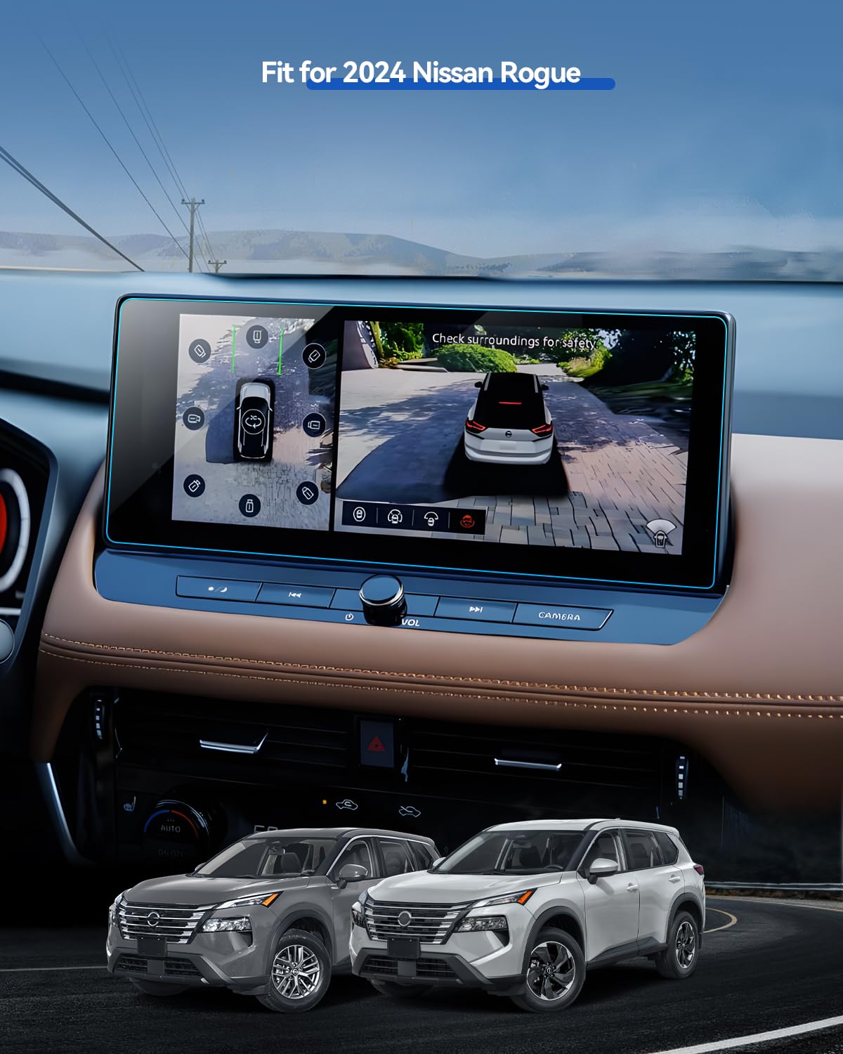 Lantu Car Screen Protector For 2025 2024 Nissan Rogue (Sl/Platinum) Accessories Navigation Touchscreen Protector Film Tempered G