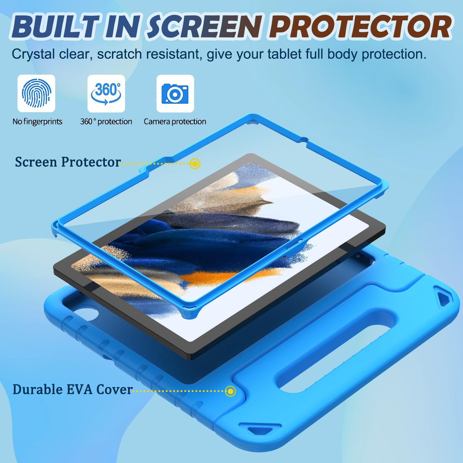 Ltrop Kids Case For Samsung Galaxy Tab A8 10.5 2022, Galaxy Tab A8 Case, Light Weight Shockproof Handle Stand Kids Case For Sams