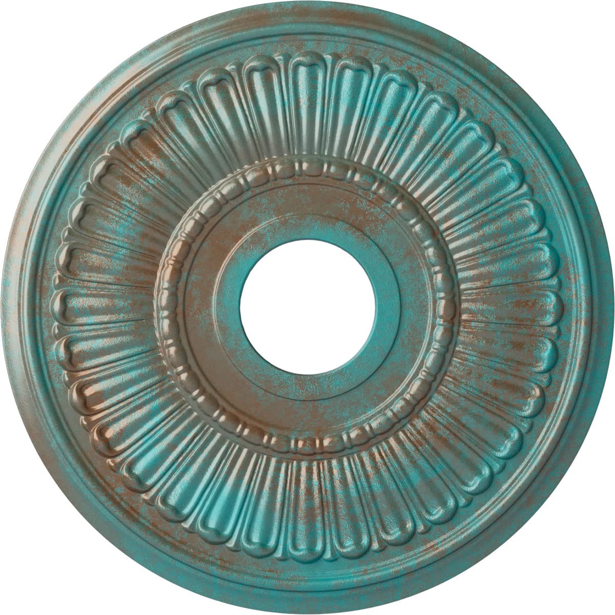 Ekena Millwork Cm16Mlcgs Melonie Ceiling Medallion, 16''Od X 3 5/8''Id X 3/4''P, Hand Painted Copper Green Patina