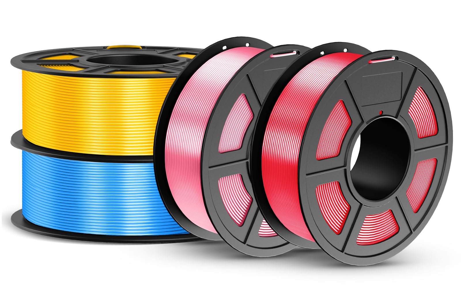 JAYO Silk Dual & Tri-Color PLA Filament 1.75mm Bundle, Multi-Color Shiny 3D Printer Filament Set, Smooth Glossy Finish, Easy to 