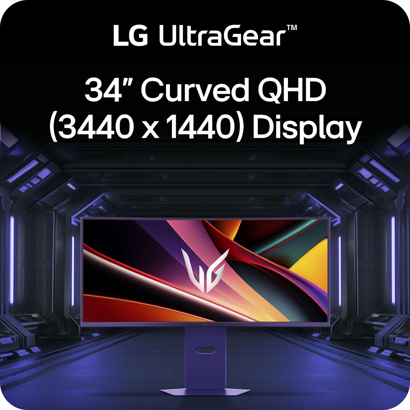 Lg 34G600A-B 34-Inch Ultragear Wqhd (3440 X 1440) Curved Gaming Monitor 160Hz, Amd Freesync Premium, Hdr10, Built-In Speaker, Re