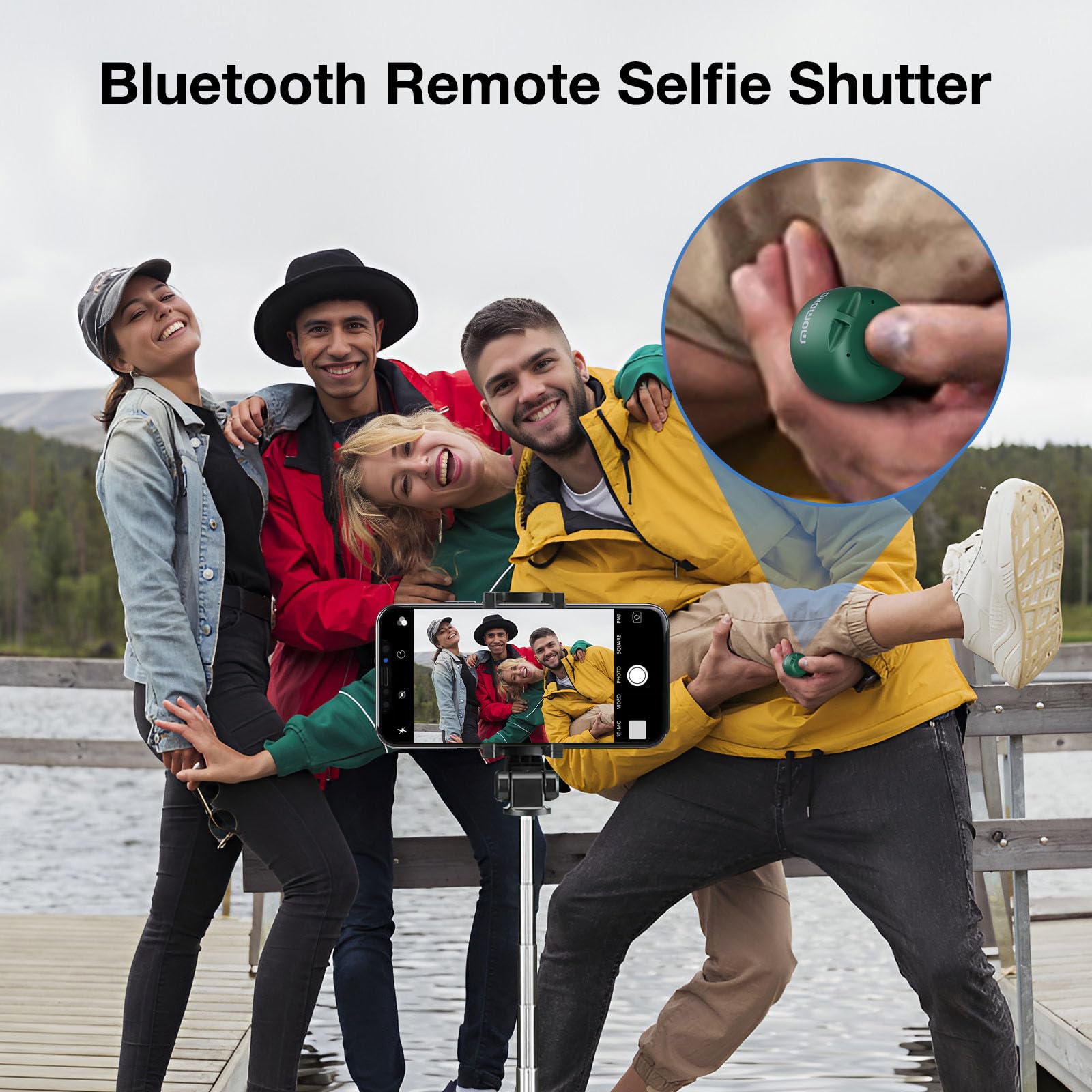 Momoho Mini Bluetooth Speaker Wireless With Remote Shutter, Multi Functional Tws Pairing Bluetooth Speaker, Built In Mic, Portab