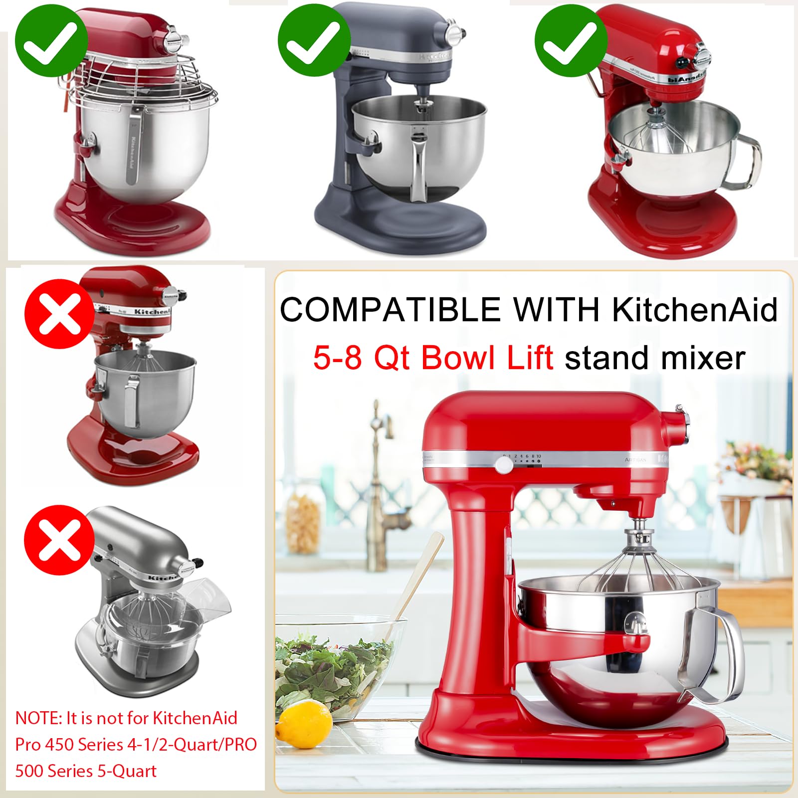 Mixer Mat Slider Compatible With Kitchenaid 5 8 Qt Bowl Lift Mixer   Metal Appliance Sliding Tray Kitchen Countertop Storage Mov