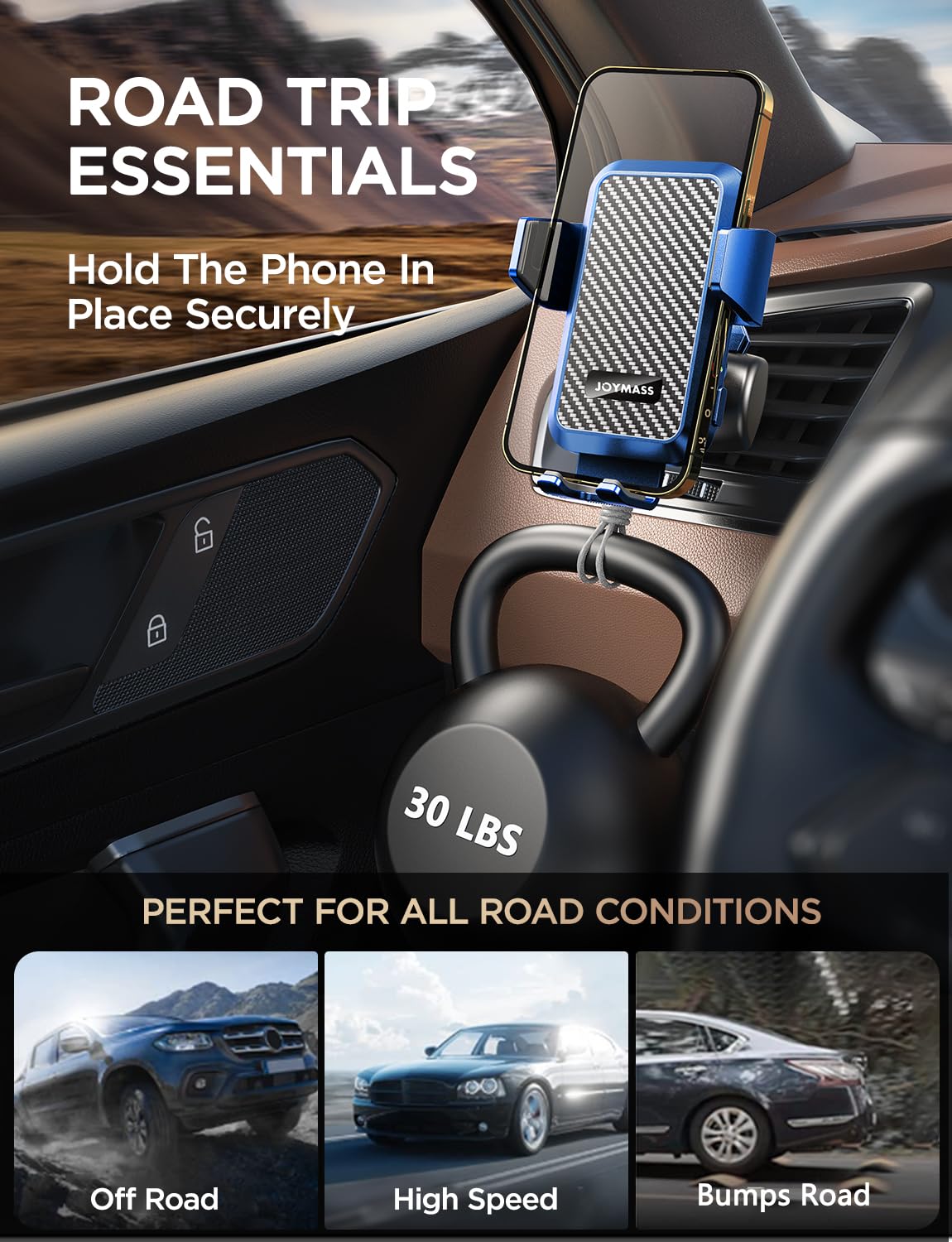 Wireless Car Charger, Joymass 15W Fast Charging Auto Clamping Car Charger Cell Phone Holder Mount Vent For Iphone 15 14 13 12 Mi