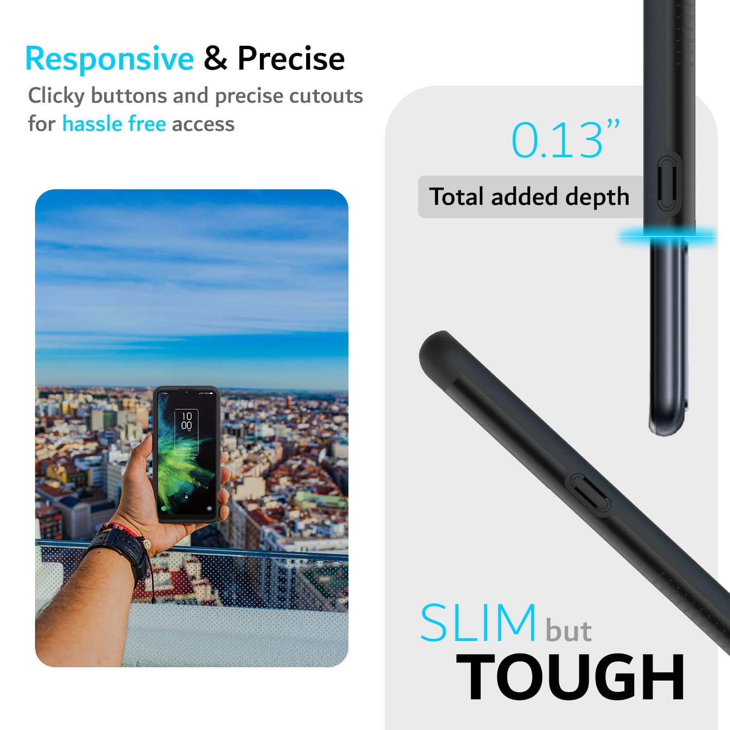 Tudia Dualshield Compatible For Alcatel Tcl 4X 5G (T601Dl) / Tcl 20 A 5G Case, [Merge] Shockproof Military Grade Dual Layer Heav