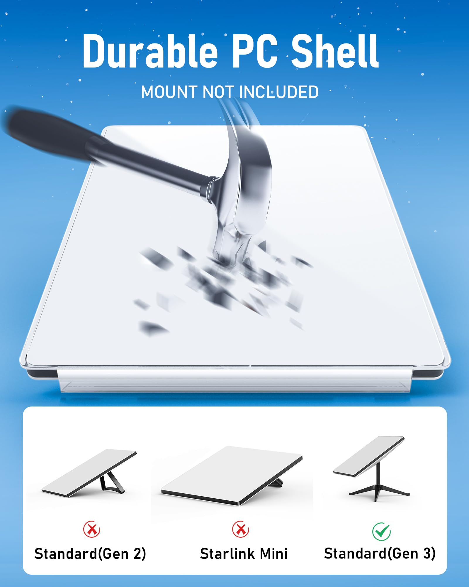 Tokismet Starlink Gen 3 Pc Protective Case Cover,Hard Shell Satellite Dish Accessories Protector For Starlink Gen3, Waterproof,