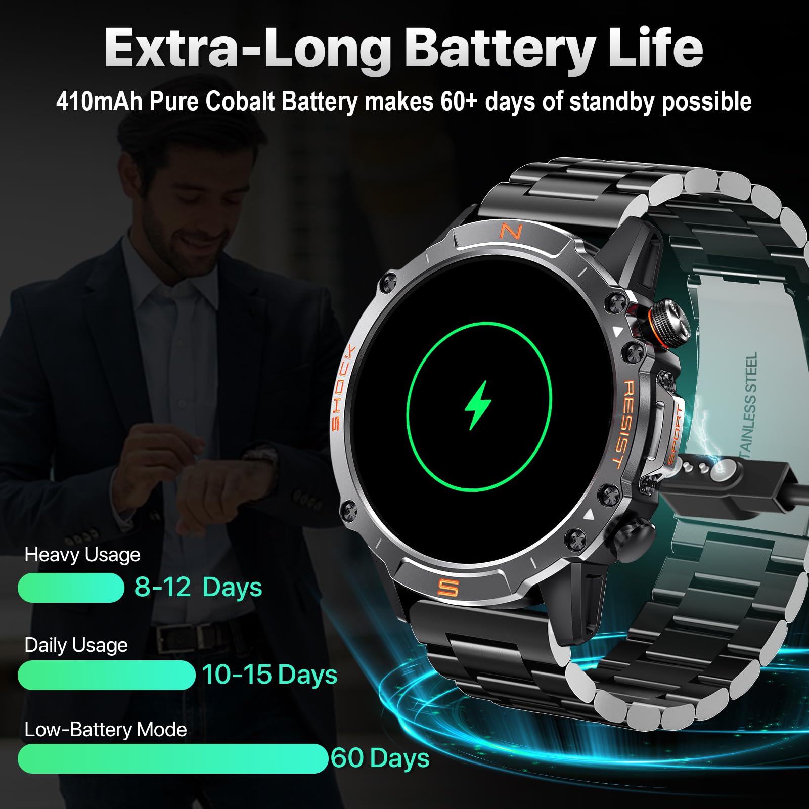 Walkerfit Smart Watch For Men  Answer/Dial Calls With 110 Sport Models,Ip68 Waterproof Fitness Watch With Heart Rate Monitor,And