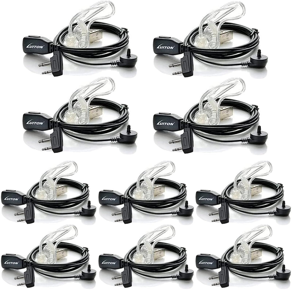 Headsets For Midland Walkie Talkies Midland Earpieces With Mic Security Headsets For Midland Two Way Radios Compatible With Midland Gxt1000Vp4 Lxt600Vp3 Gxt1050Vp4 Gxt1000Xb Lxt500Vp3 Etc (10 Pack)