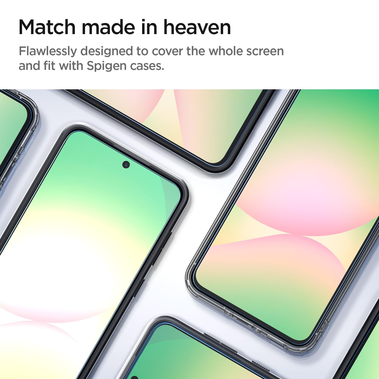 Spigen Tempered Glass Screen Protector [Glastr Ez Fit] Designed For Galaxy A56 5G / Galaxy S24 Fe [Case Friendly] - 2 Pack