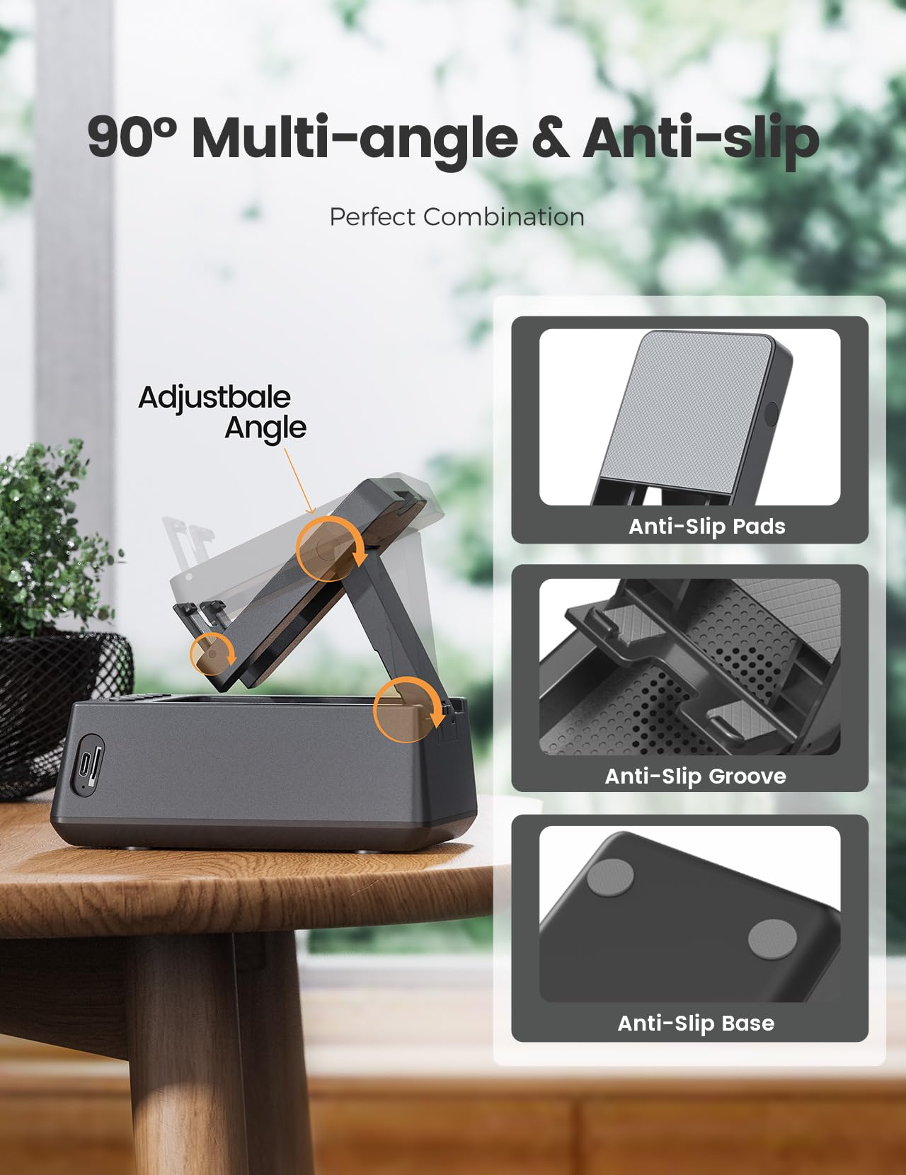 Birthday Gifts For Men Women, Cell Phone Stand Bluetooth Speaker With Anti Slip Base, Hd Surround Sound, Cool Multi Functional G