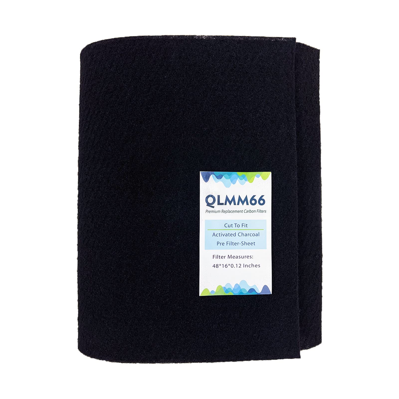 QLMM66 Carbon Fabric Filter - 16 x 48 x 0.12 Activated Charcoal Hepa AC Vent Filter Replacement