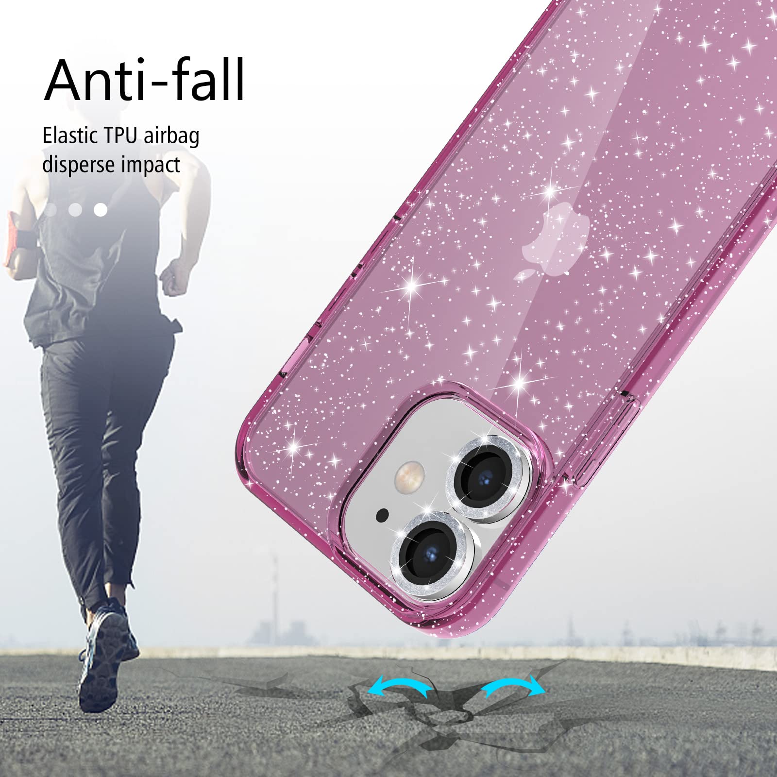 Jasmeas Design For Iphone 11 Case Glitter, With [2 Pack] Screen Protector & [2 Pack] Camera Lens Protector Sparkle Pc Hard Soft