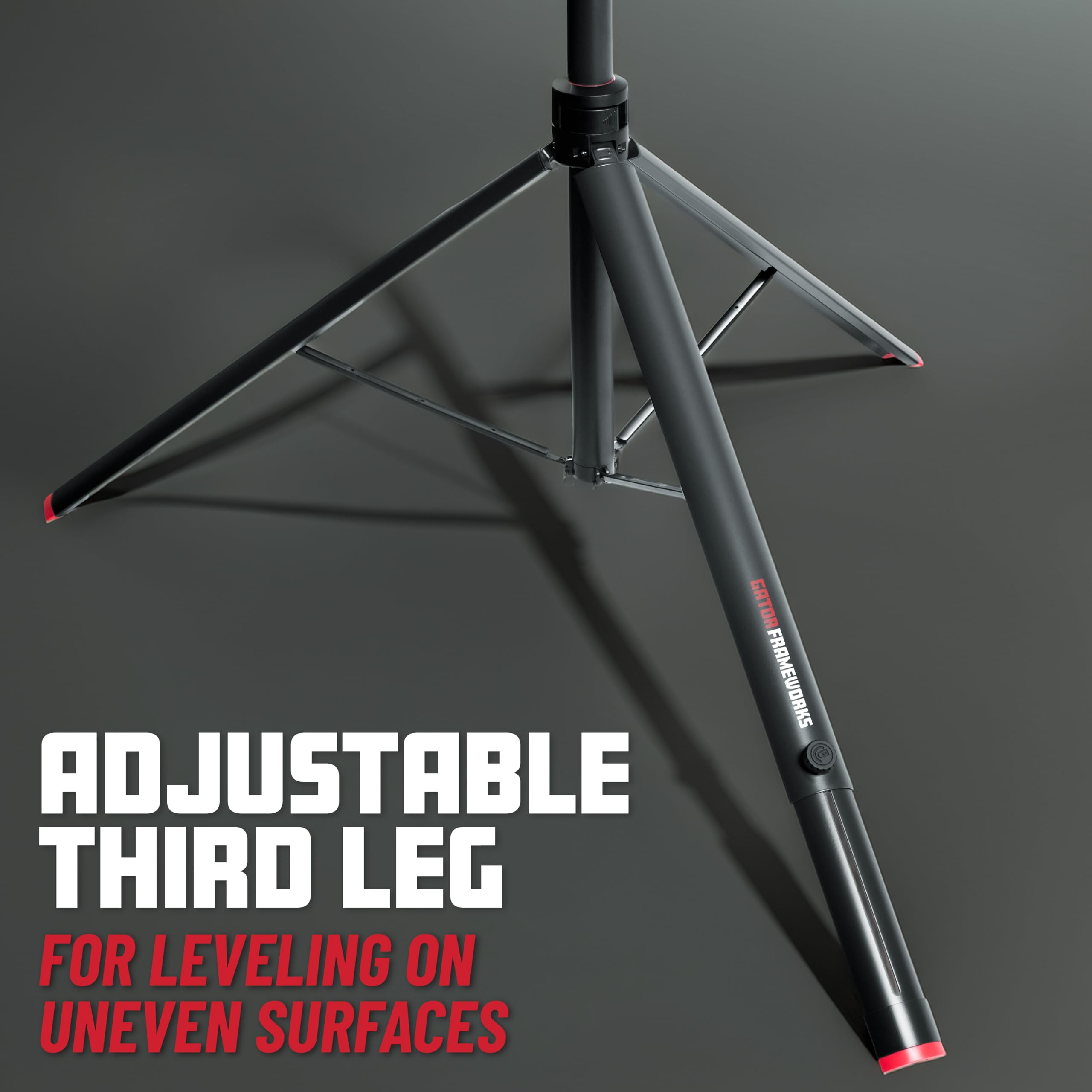 Gator Frameworks Id Series Speaker Stand With Lift Assist And Adapter To Fit 35Mm And 38Mm Speaker Mounts, 48/75 Min/Max Height