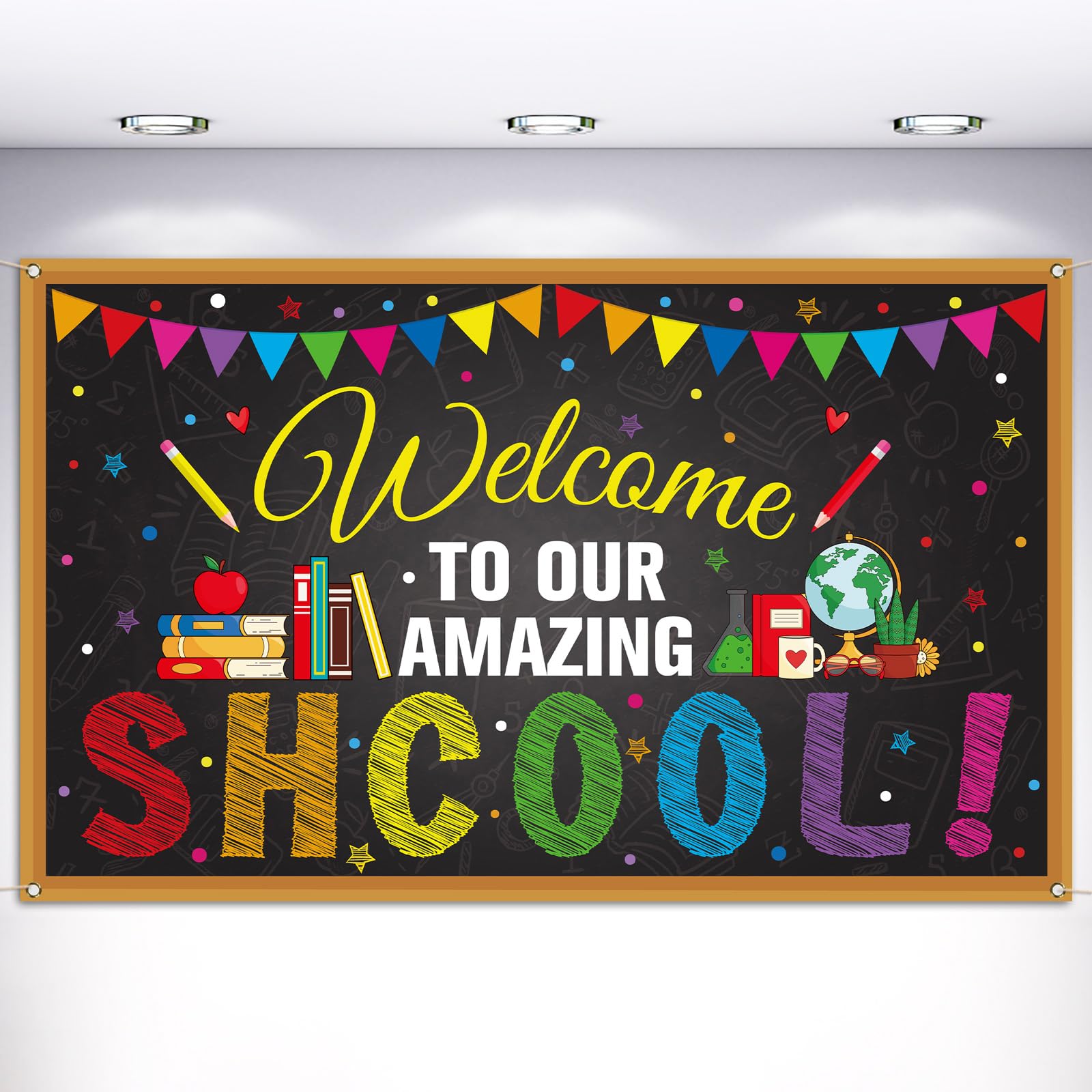 Vohado Welcome Back To School Photo Booth Backdrop September Party Decor School Classroom Photography Background Wall Decor Bann