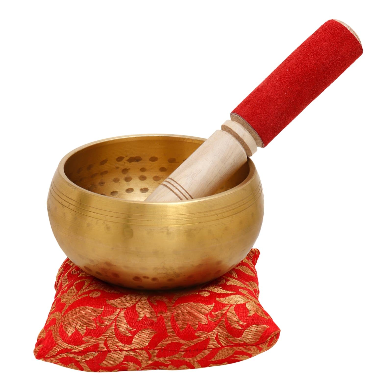 Crafthut Tibetan Singing Bowl With Stick & Cushion | 5.5 Inch Metal Meditation Sound Bowl | Buddhist Sound Healing Instrument Fo
