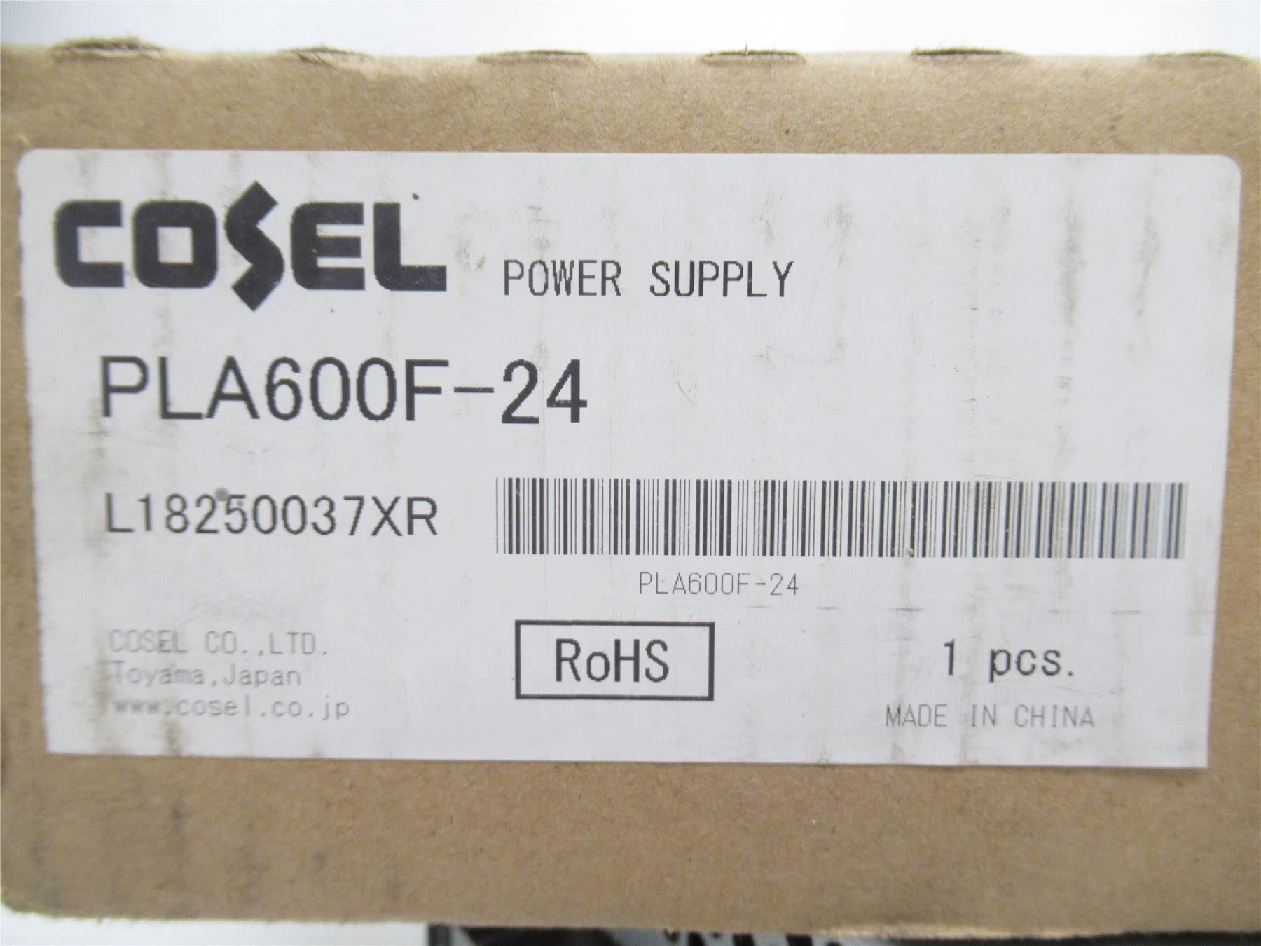 Cosel Pla600F 24 Pla600F Series 600 W Single Output 24 V Enclosed Ac/Dc Power Supply   1 Item(S)