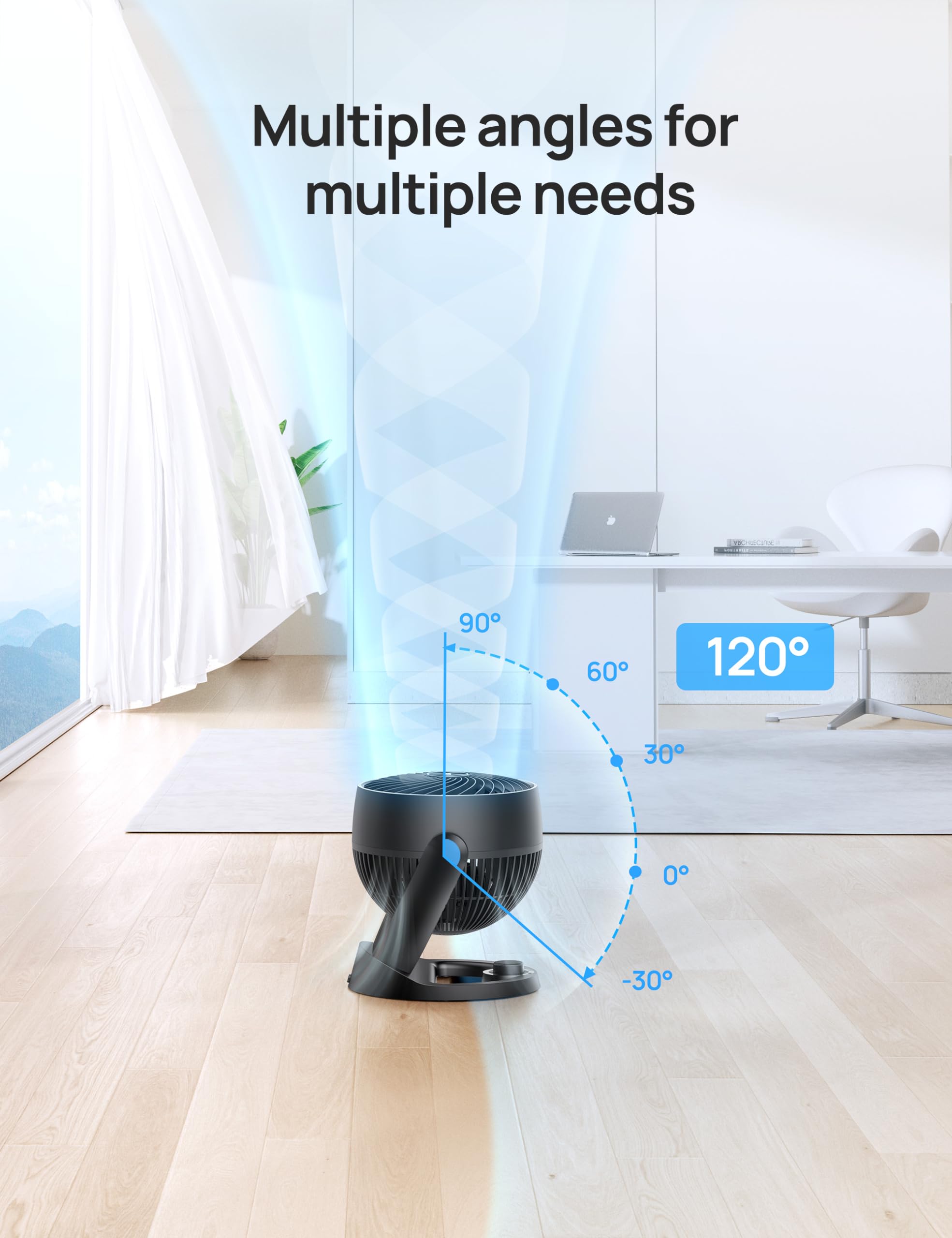 Dreo Fan For Bedroom, 12 Inches, 70Ft Powerful Airflow, 28Db Quiet Table Air Circulator Fans For Whole Room, 120 Adjustable Tilt