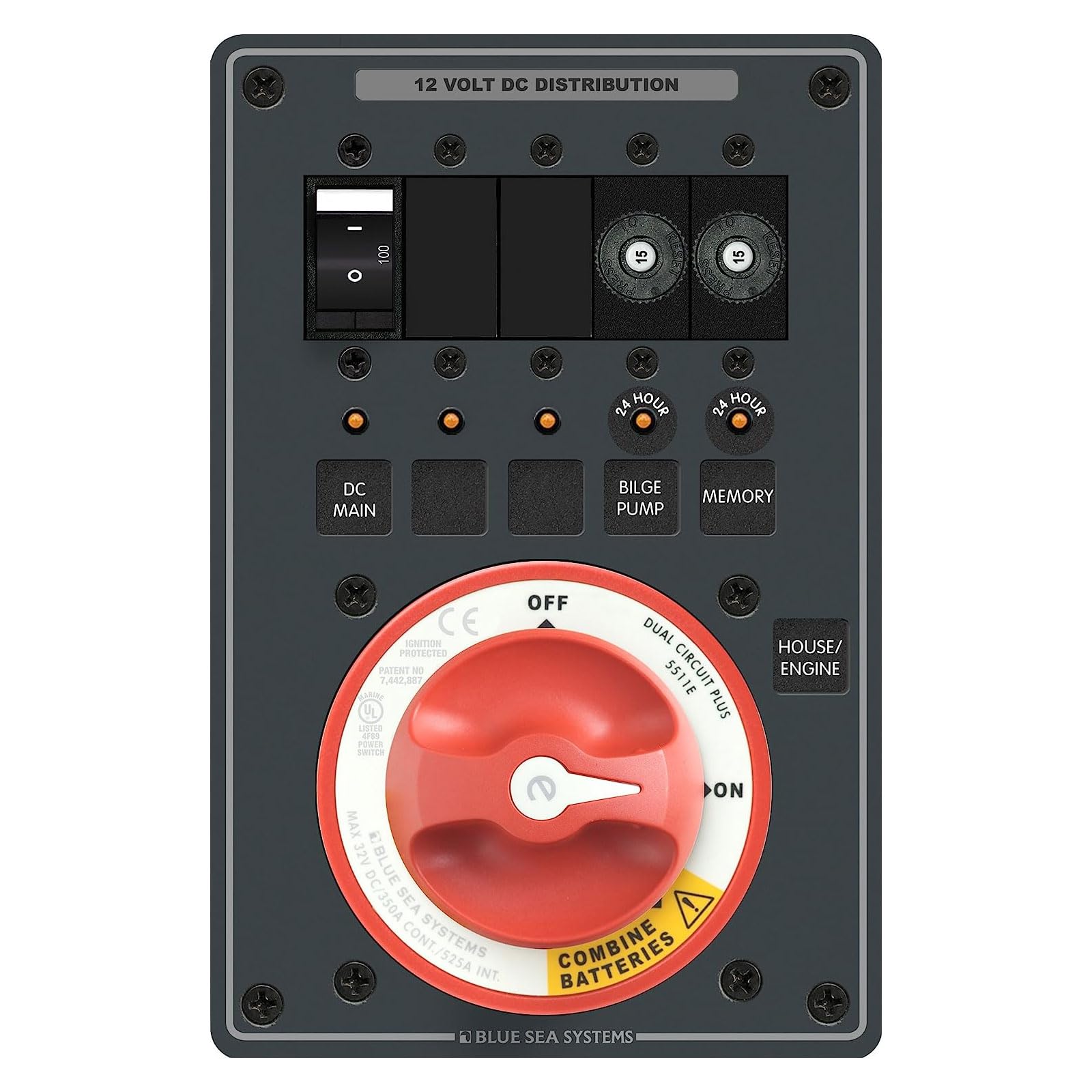 Blue Sea Systems 8690 e-Series Dual Battery Bank Management Panel