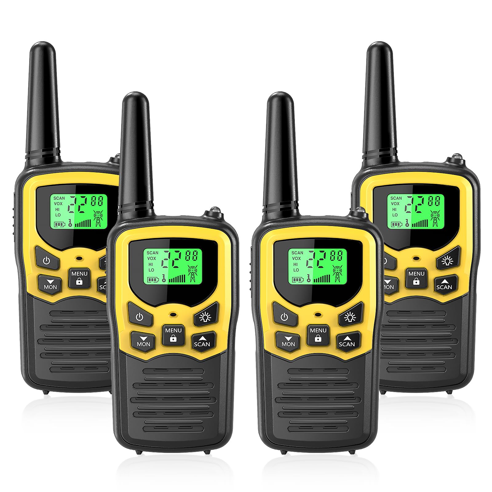 Walkie Talkies With 22 Frs Channels, Moico Walkie Talkies For Adults With Led Flashlight Vox Scan Lcd Display, Long Range Family