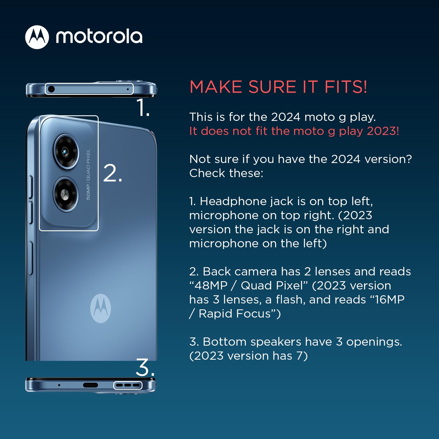 Motorola Moto G Play (2024) Textured Protective Case  Daybreak   Precision Fit Shock Absorbing Cases For Enhanced Phone Grip, St