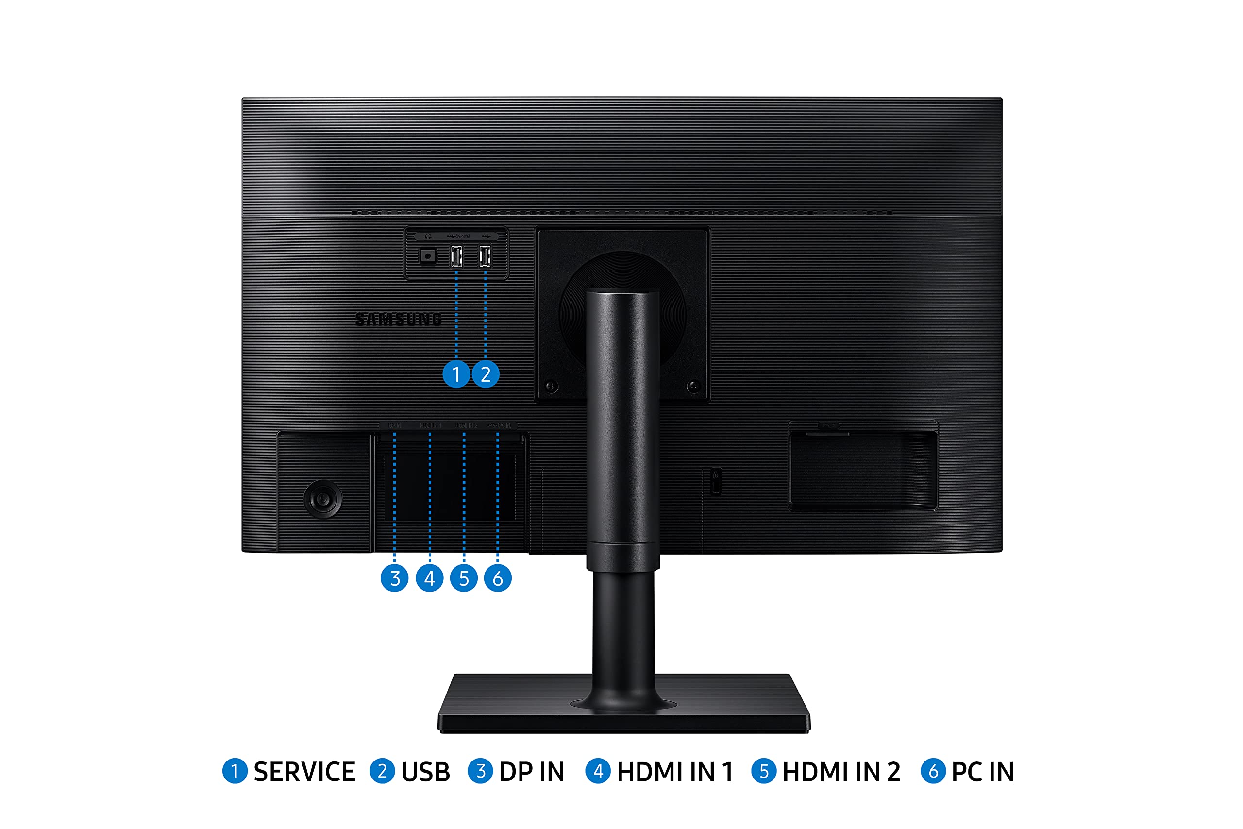 Samsung Ft45 Series 24-Inch Fhd 1080P Computer Monitor, 75Hz, Ips Panel, Hdmi, Displayport, Usb Hub, Built-In Speakers, Height A