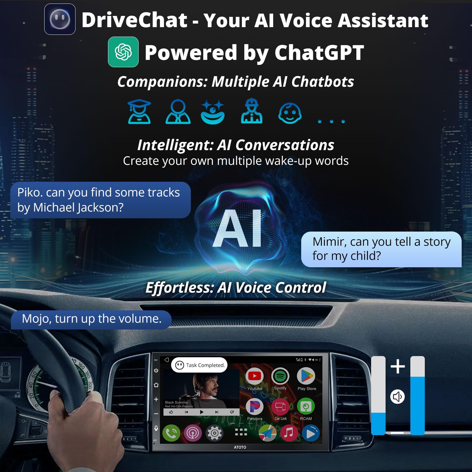 Atoto A6Pf 7Inch Double Din Android Car Stereo Qled Touchscreen, Wireless Carplay & Wireless Android Auto, Mirrorlink, Gps Track