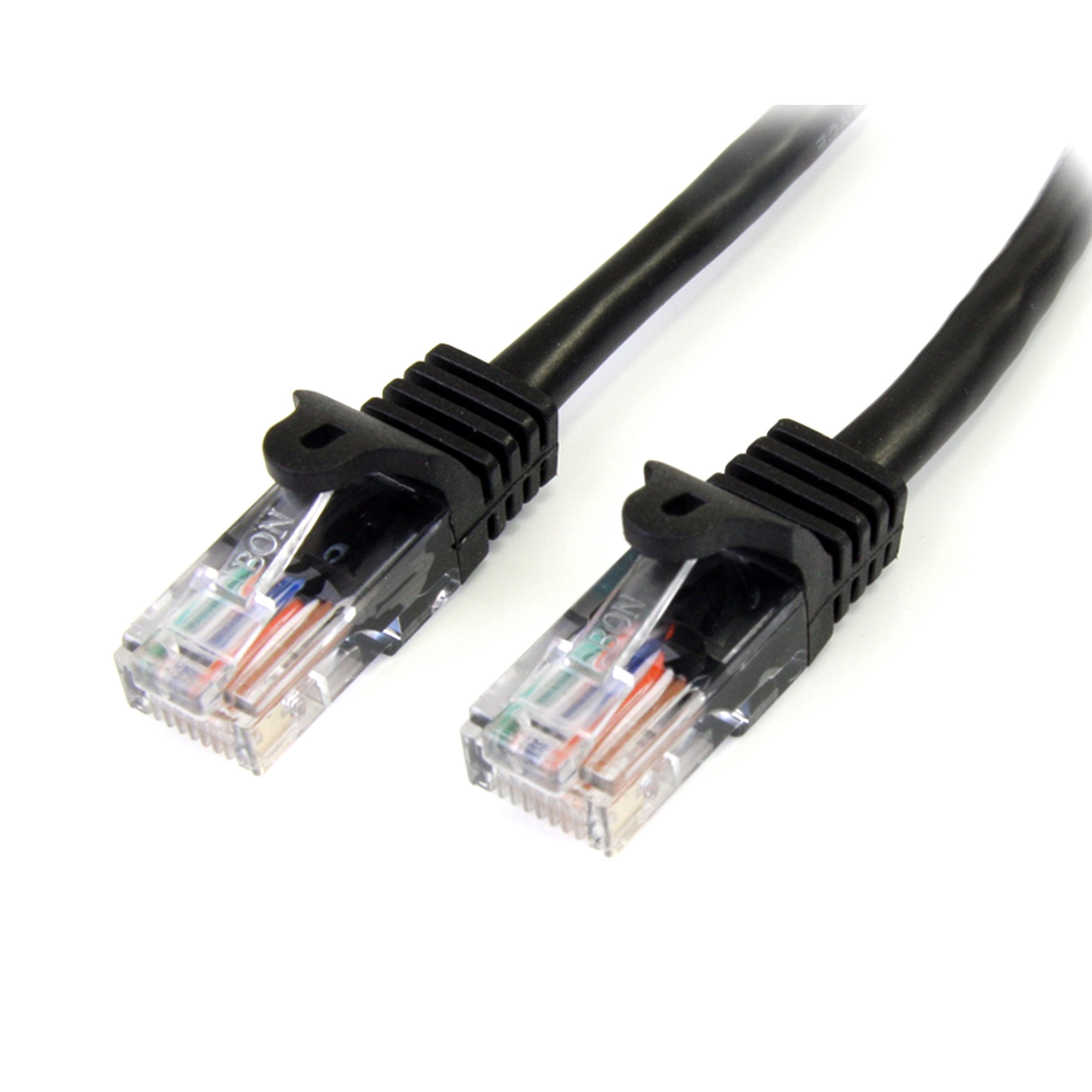 Startech.Com 3 Ft. (0.9 M) Cat5E Ethernet Cable   Power Over Ethernet   Snagless   Black   Ethernet Network Cable (45Patch3Bk)