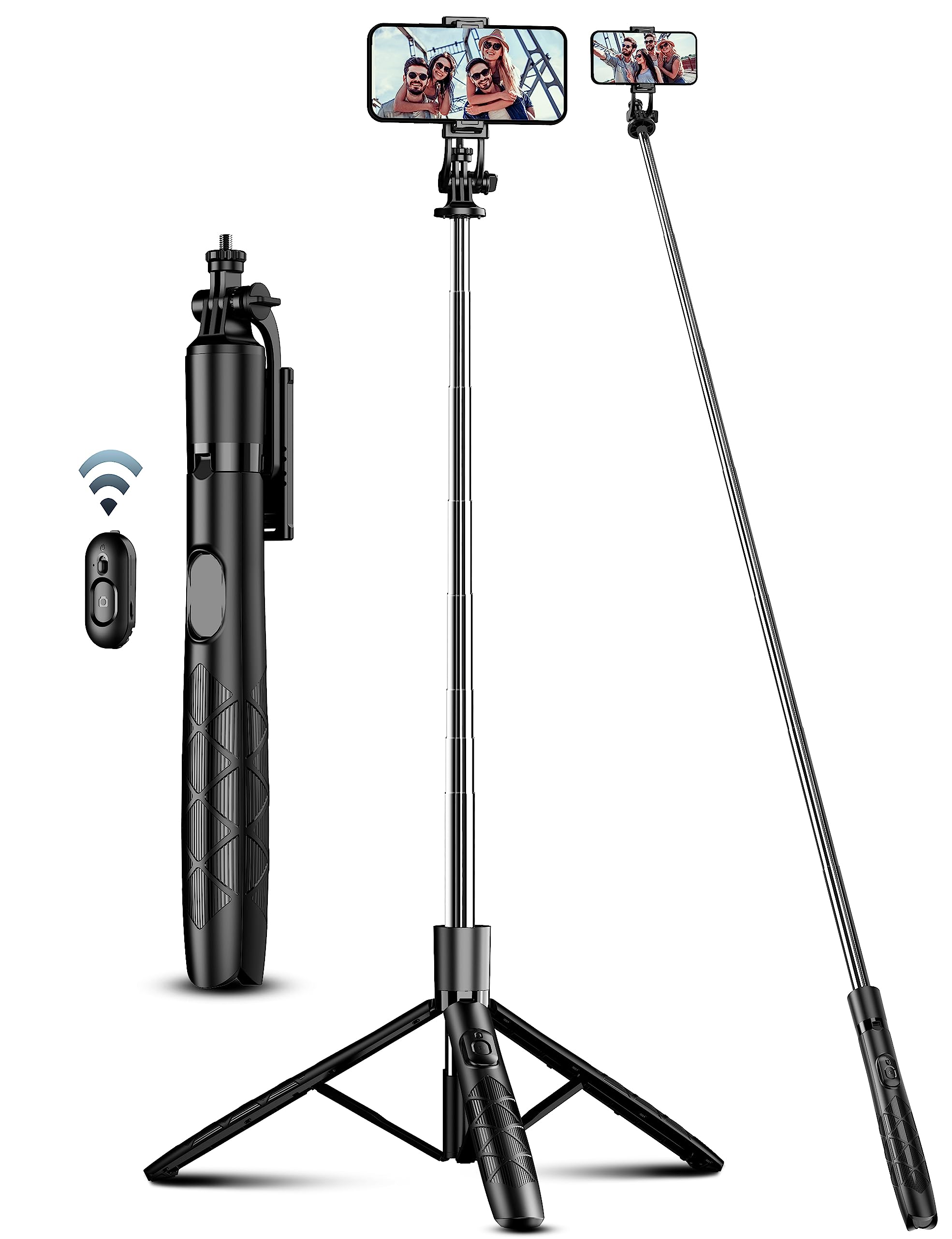 71 Phone Tripod & Selfie Stick, All in One Extendable Cell Phone Tripod with Wireless Remote, Tripods Stand for iPhone & Travel 