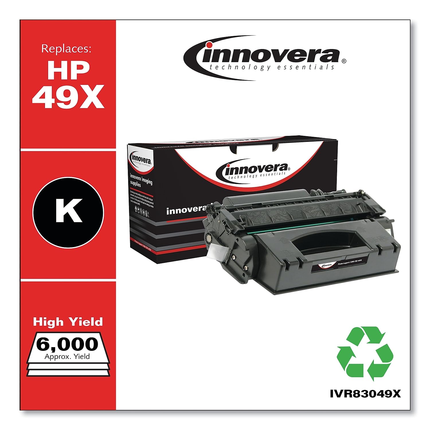 Remanufactured Q5949X (49X) High Yield Toner, Black