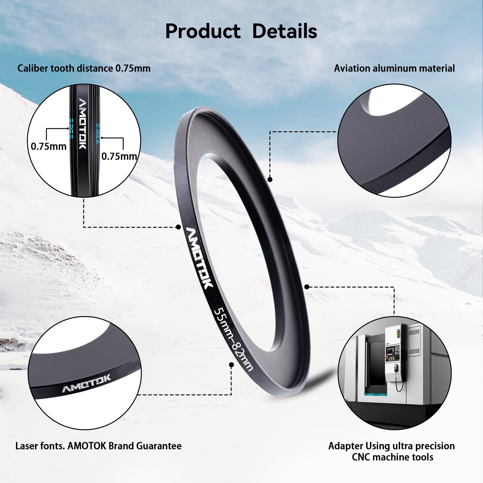 55Mm Lens To 82Mm Camera Lens Adapter,55Mm To 82Mm Filter Step Up Ring Adapter Ring,Compatible All 82Mm Filter Accessory