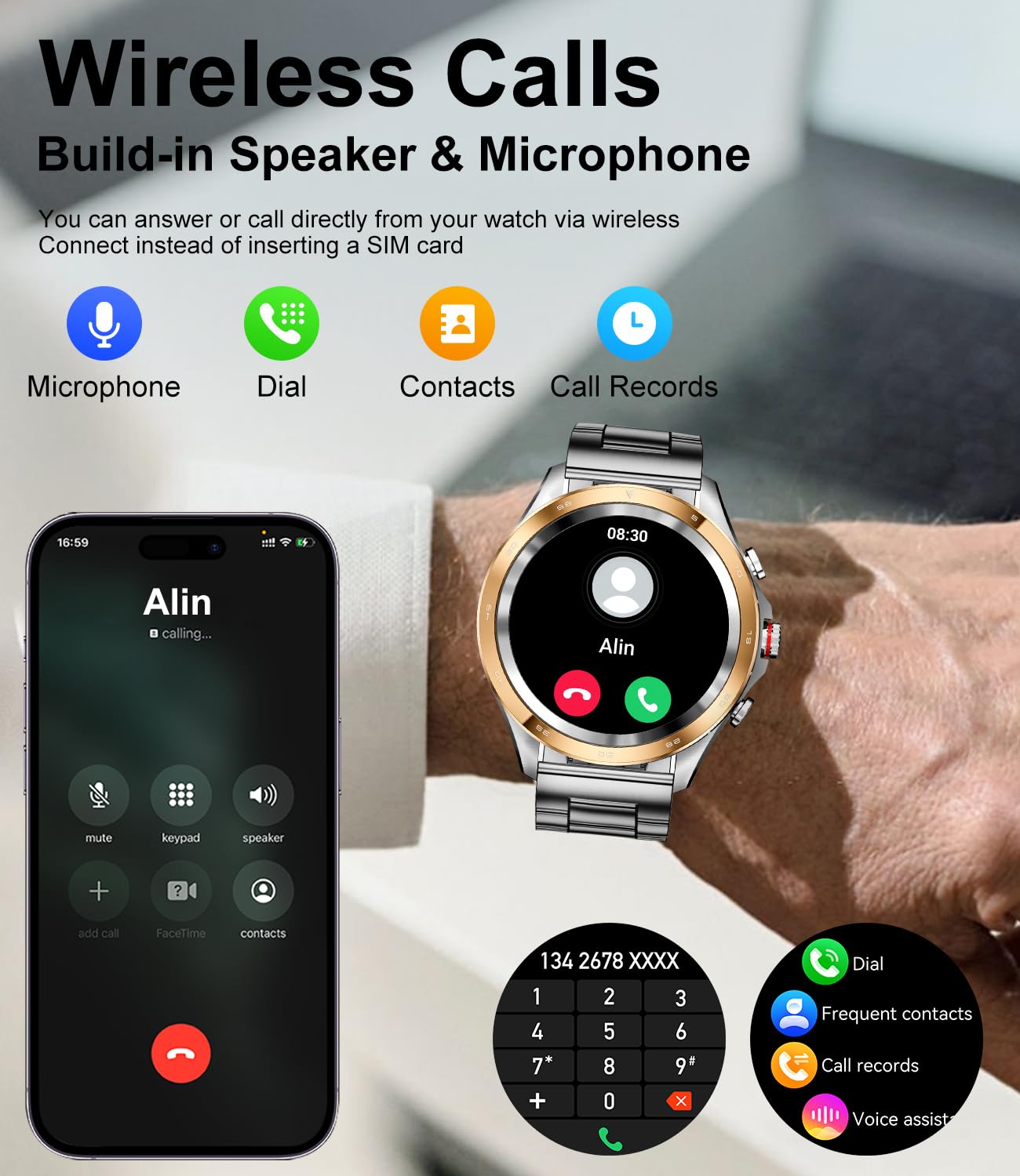 Lige Smart Watches For Men,1.32 Inch Smart Watch With Bluetooth Calls/Message Push, 20 Sport Modes,Ip67 Waterproof Mens Smartwat