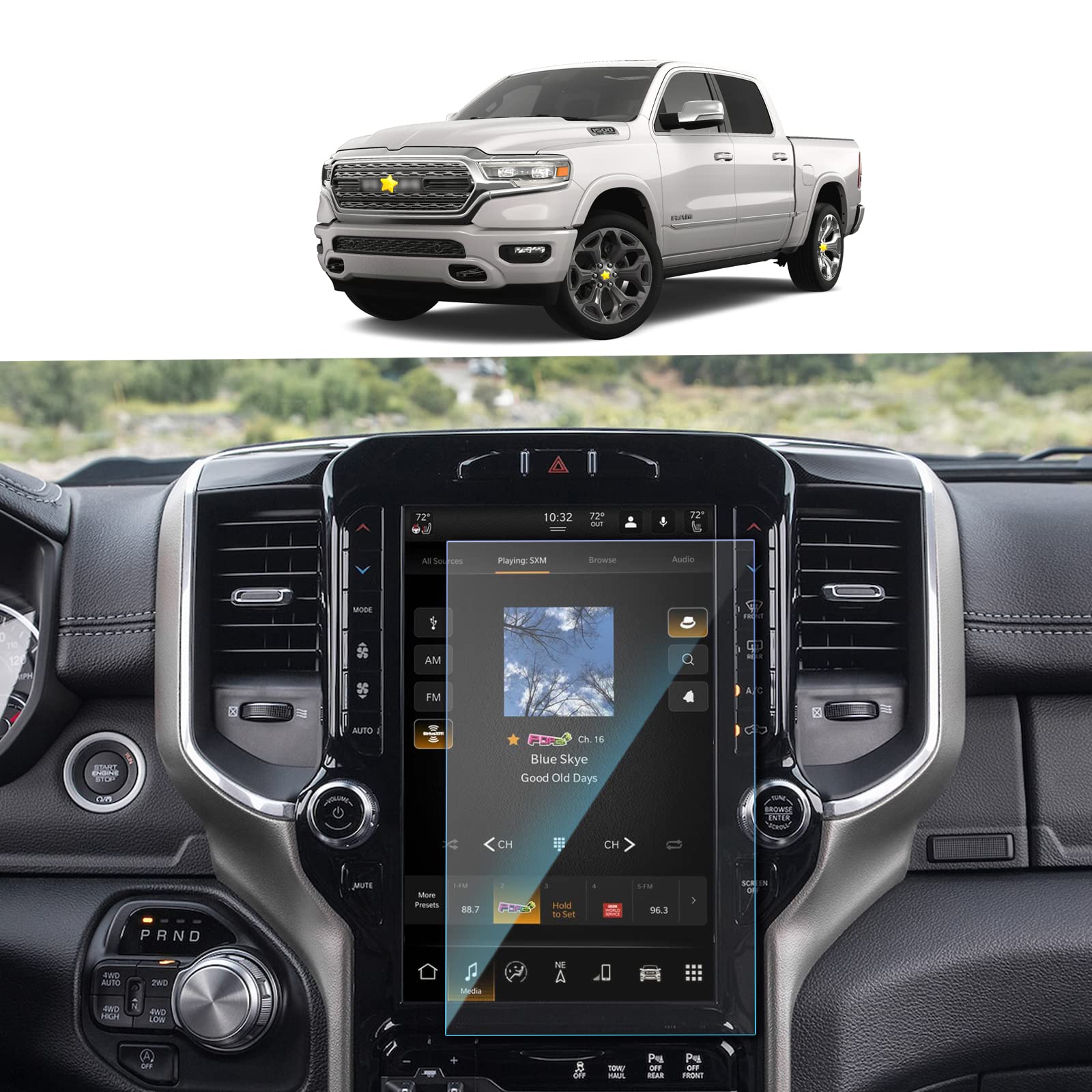 Sktu 2019 2025 Ram 1500 2500 3500 Screen Protector For Ram 12 Inch Uconnect Navigation 2024 2025 Ram Accessories Anti Scratch High Clarity