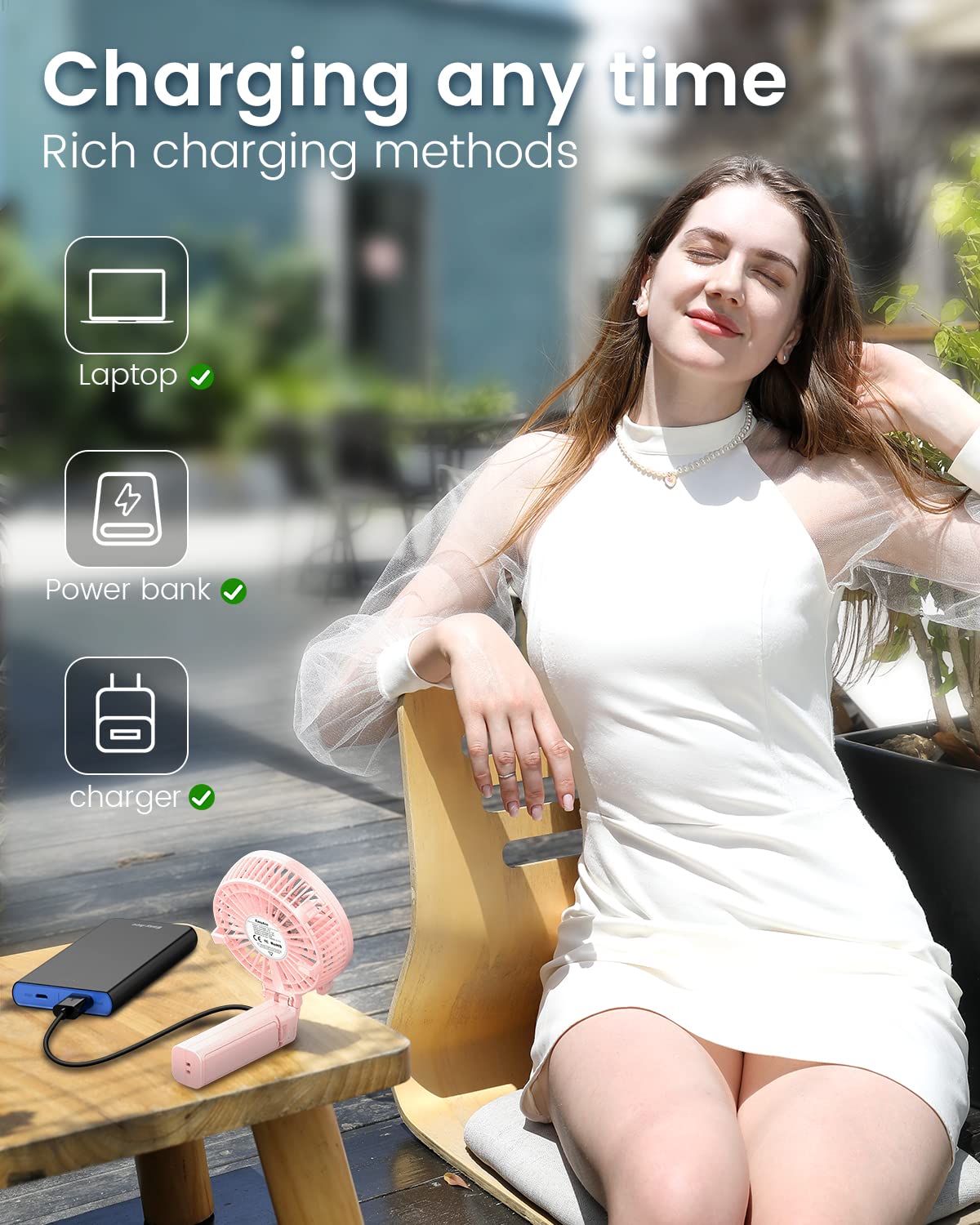 Easyacc Mini Handheld Fan, Usb Desk Fan Small Personal Portable Stroller Table Fan With Rechargeable Battery Operated Cooling Fo