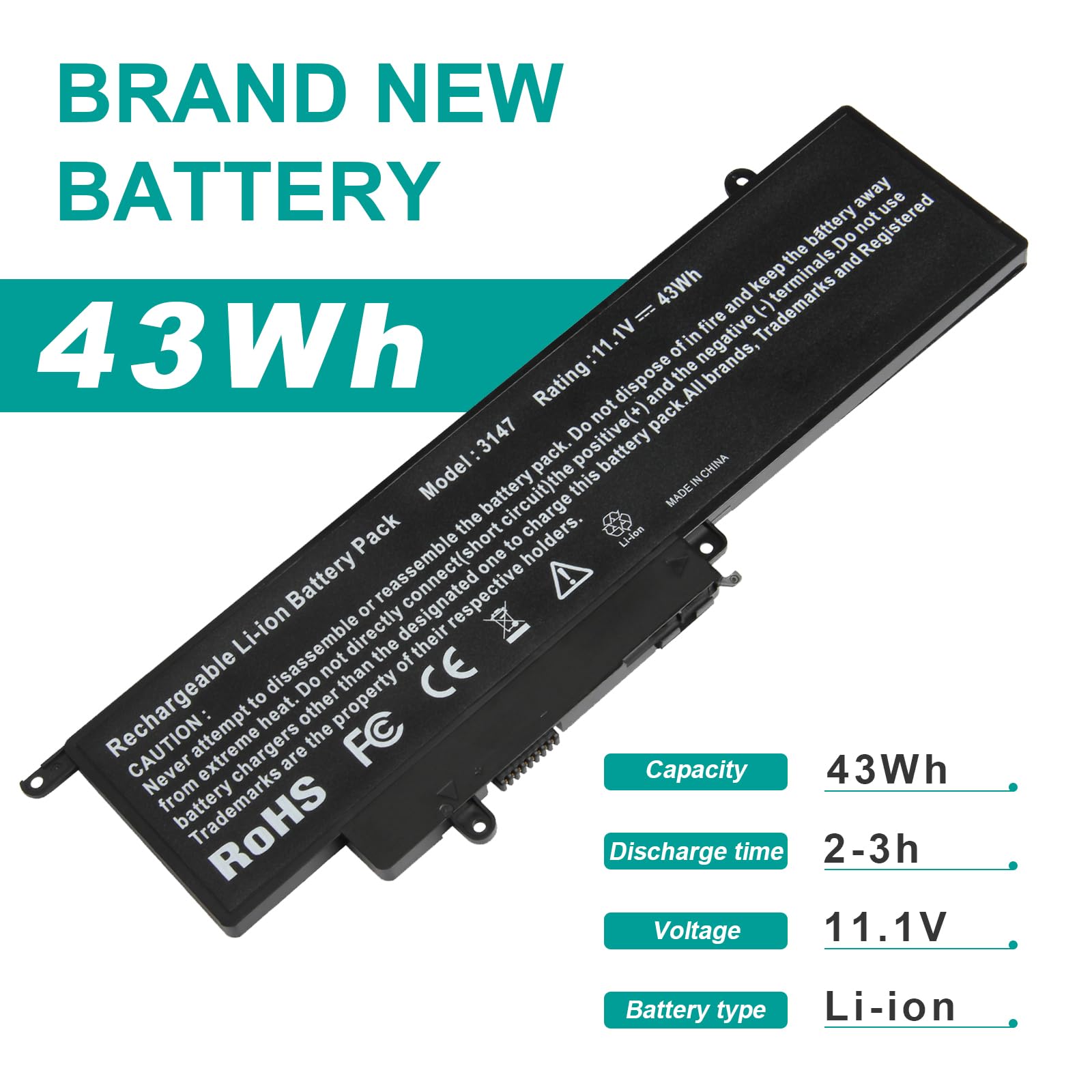 Fancy Buying GK5KY Li-polymer Laptop Battery for Dell Inspiron 11 3000 13 7000 15 7000 Series 11.1V 43Wh