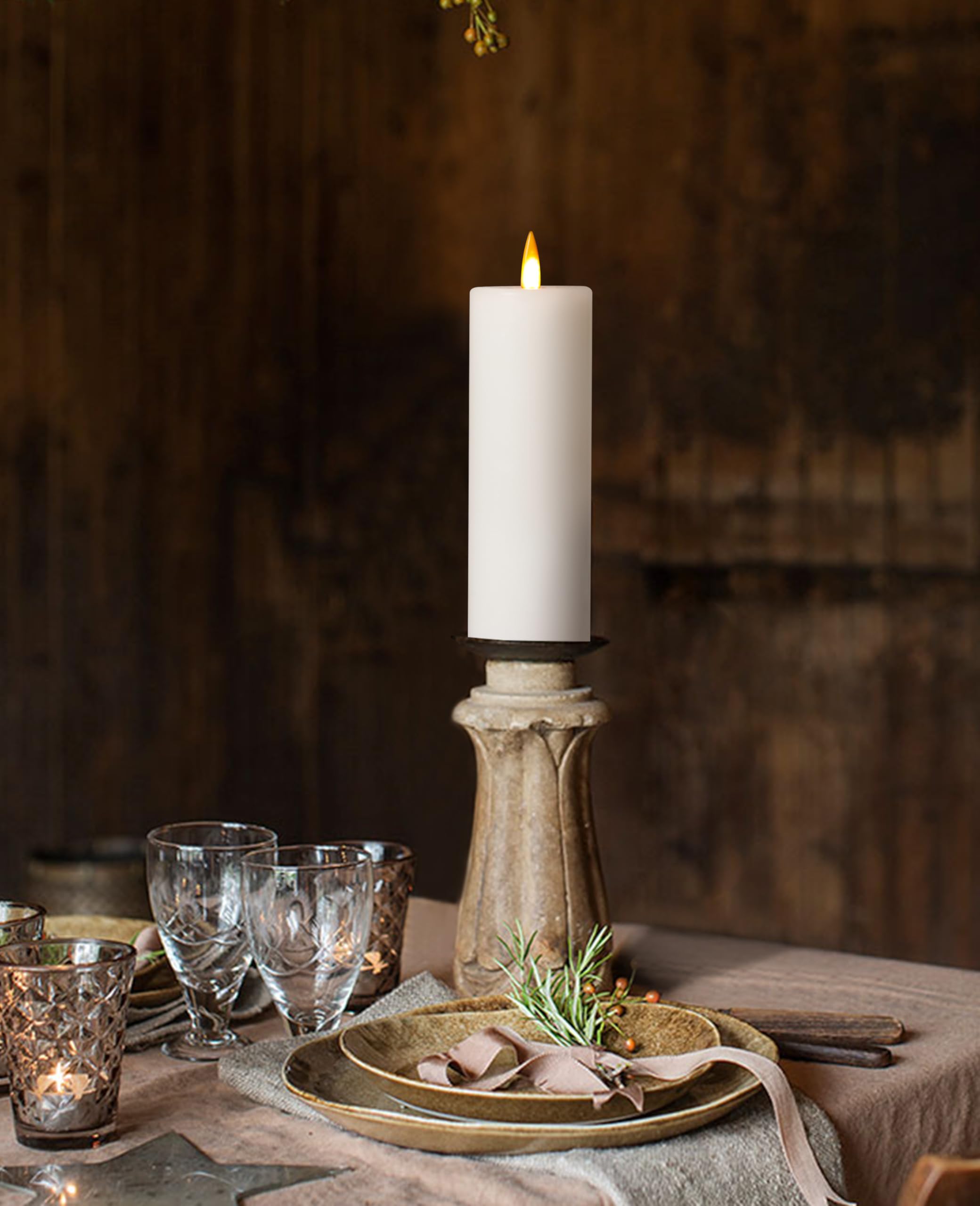 Auemaniliy Flameless Led Candle With Remote Control, 3D Dancing Flame Flickering Candle, Battery Powered Candle, Minimalist Home