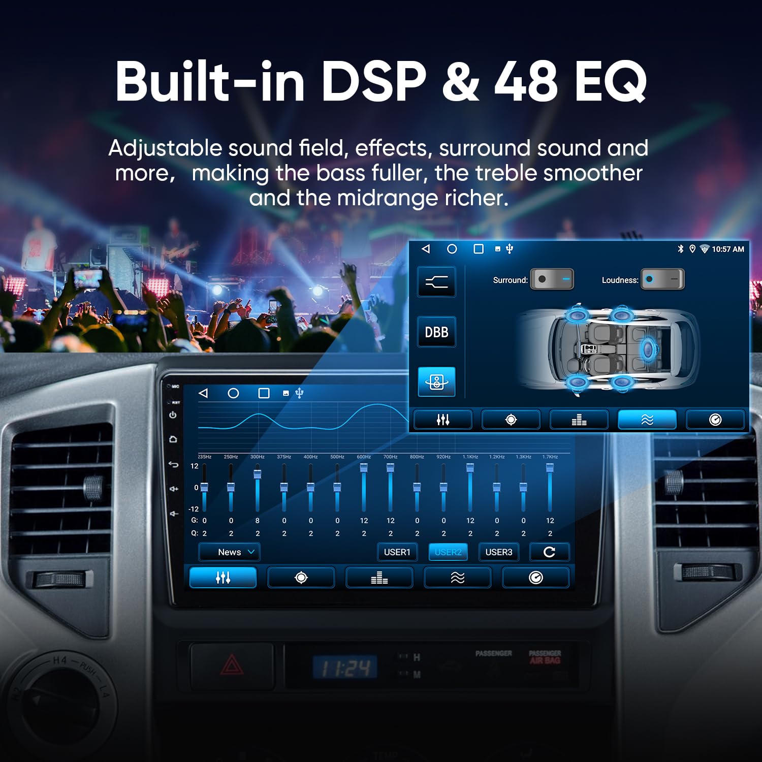 9 Inch 5G Wifi 1280 * 720 Resolution Car Stereo Radio For Toyota Tacoma 2005 2015 With Carplay Android Auto Gps Navigation Suppo