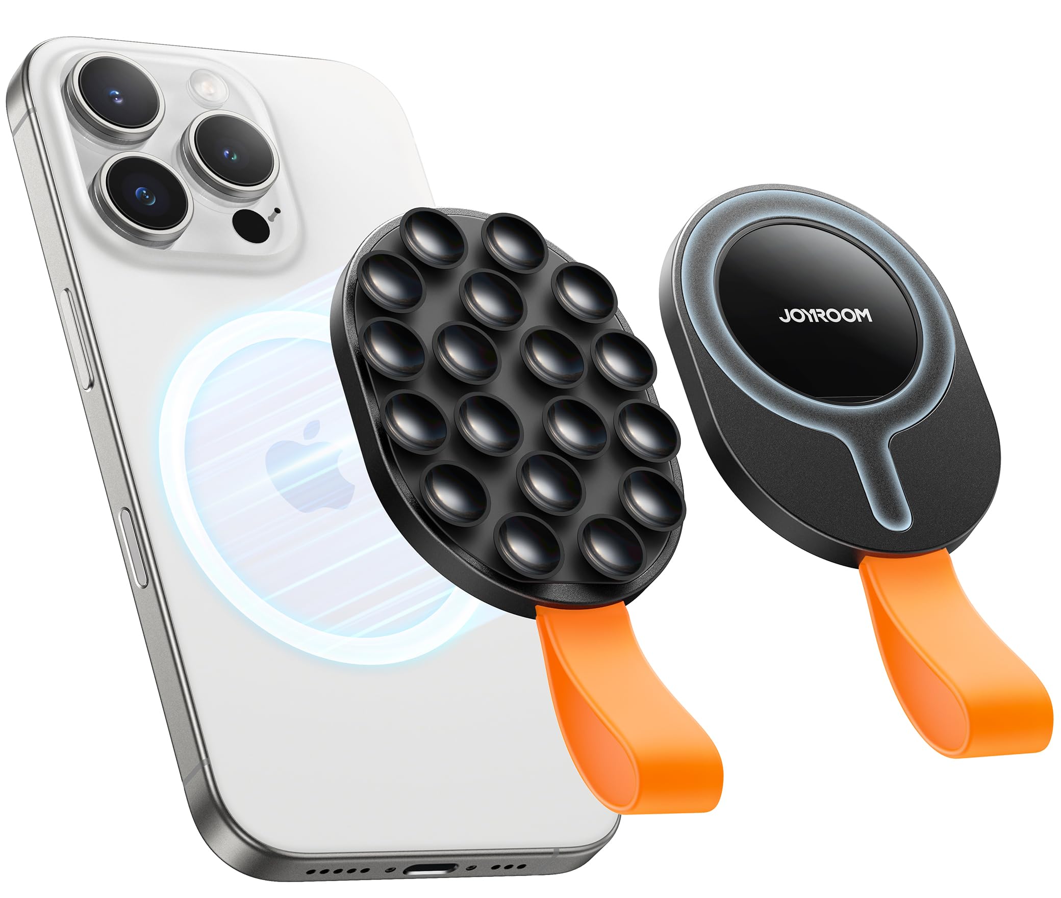 Joyroom Magnetic Suction Cup Phone Mount, Silicone Suction Phone Case Holder, Magsafe Octo Cup Buddy Phone Grip Mount For Hands-