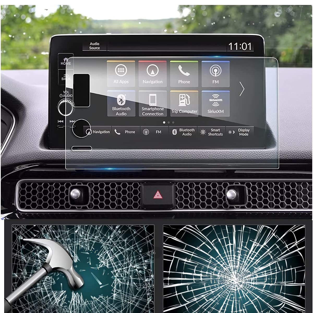 Screen Protector Compatible With 2022 Civic Si 9 Inch Touchscreen, Hd Clear Anti Scratch,Honda Civic Touring